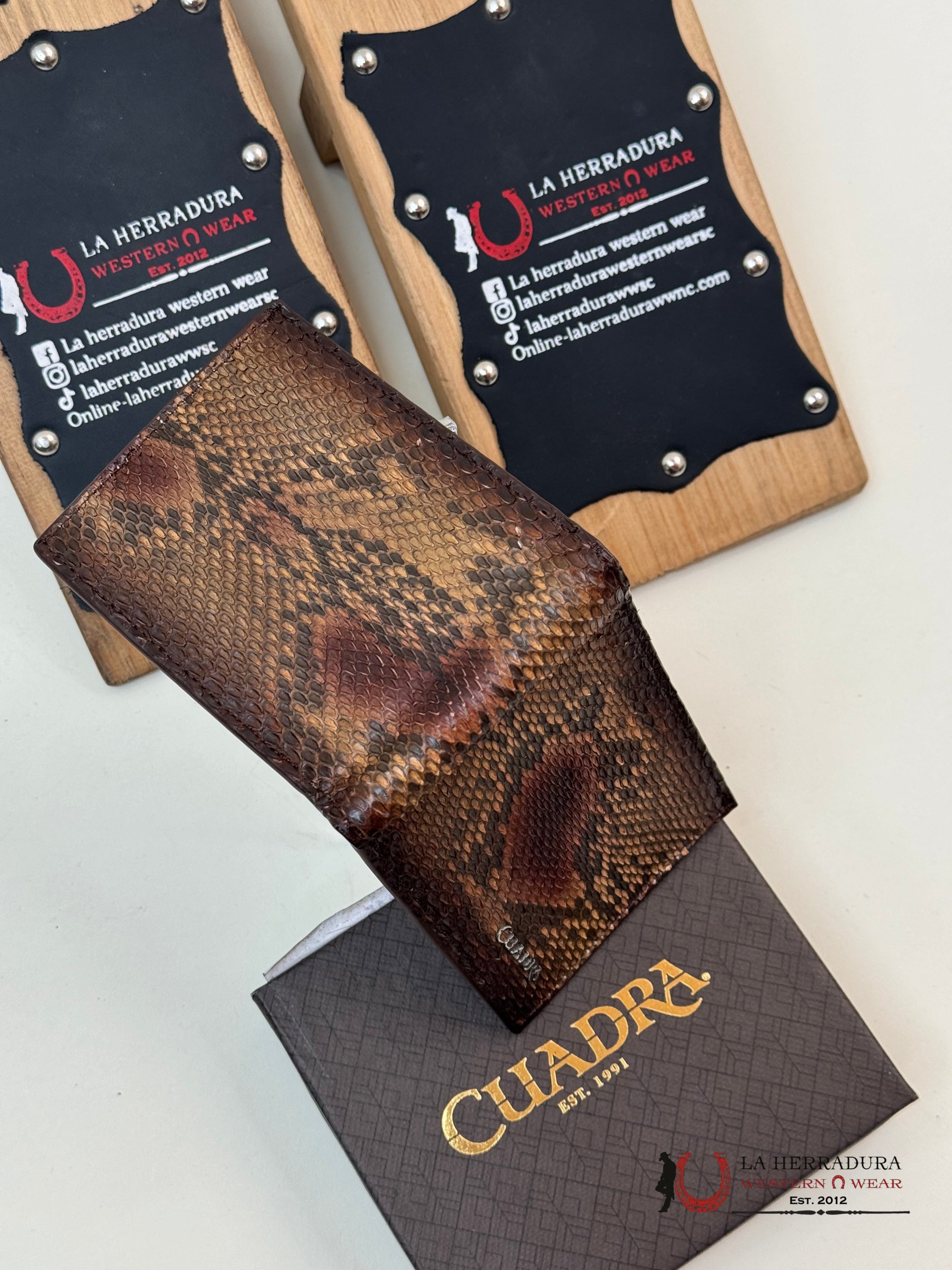 Cuadra Piton Vera Castano Honey Pithon Wallet Accesorios