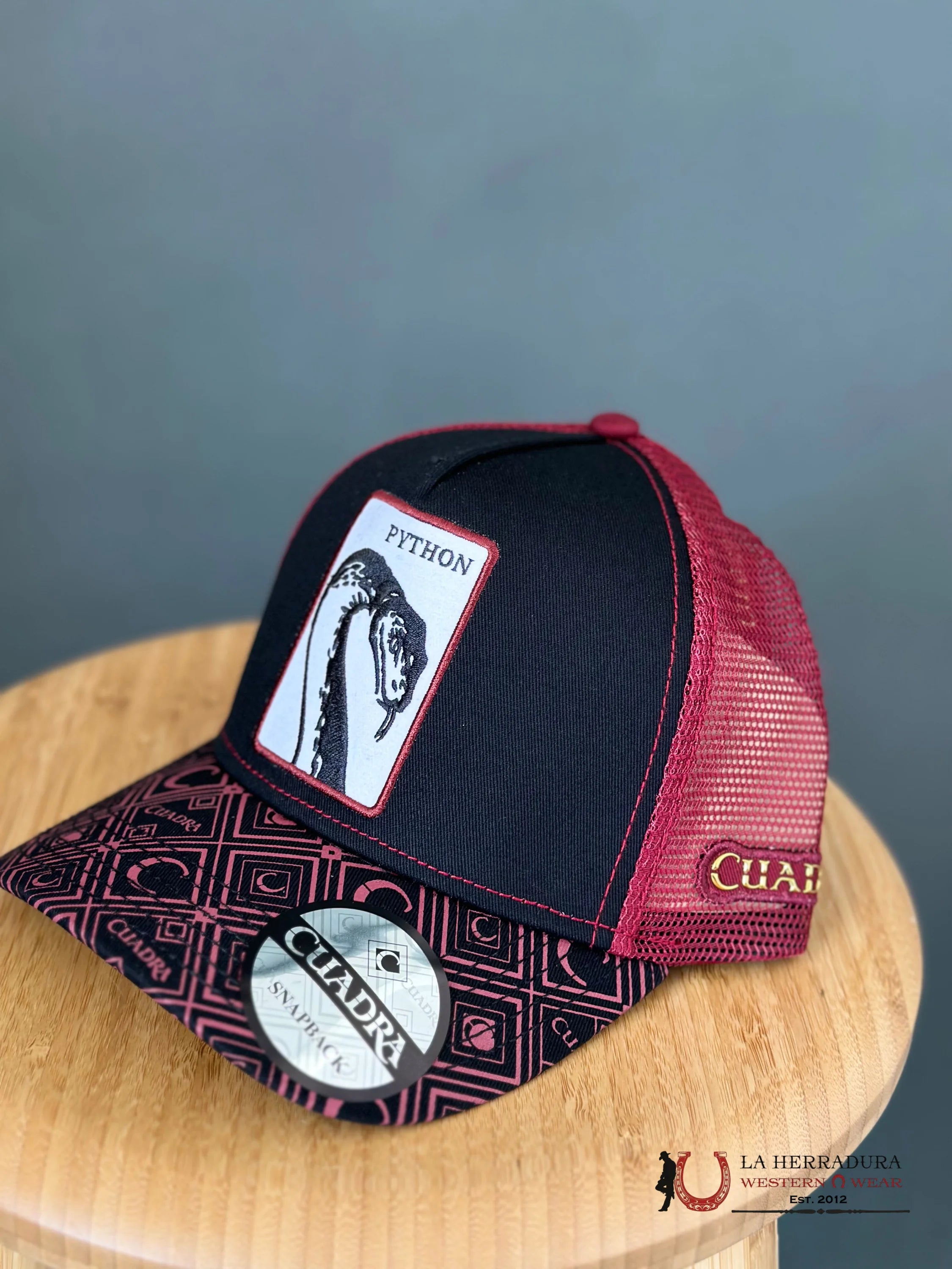 Cuadra Python Black/Red Cap Caps Mens Gorras Hombres