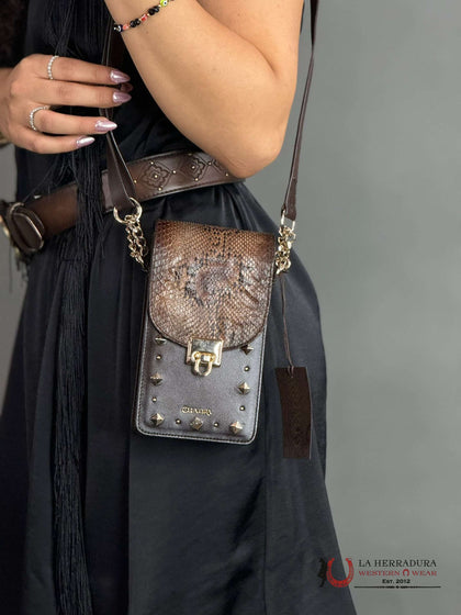 CUADRA PYTHON CHESTNUT GLAZED VERONA BAG DU454