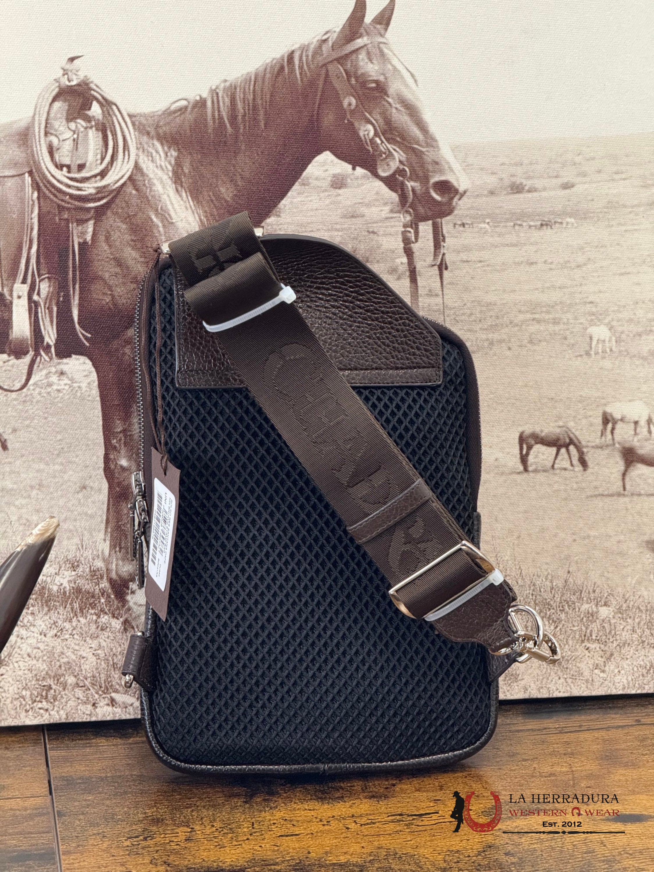 Cuadra Res Stantana Brown Stamp Crossbody bag Men ACCESORIOS