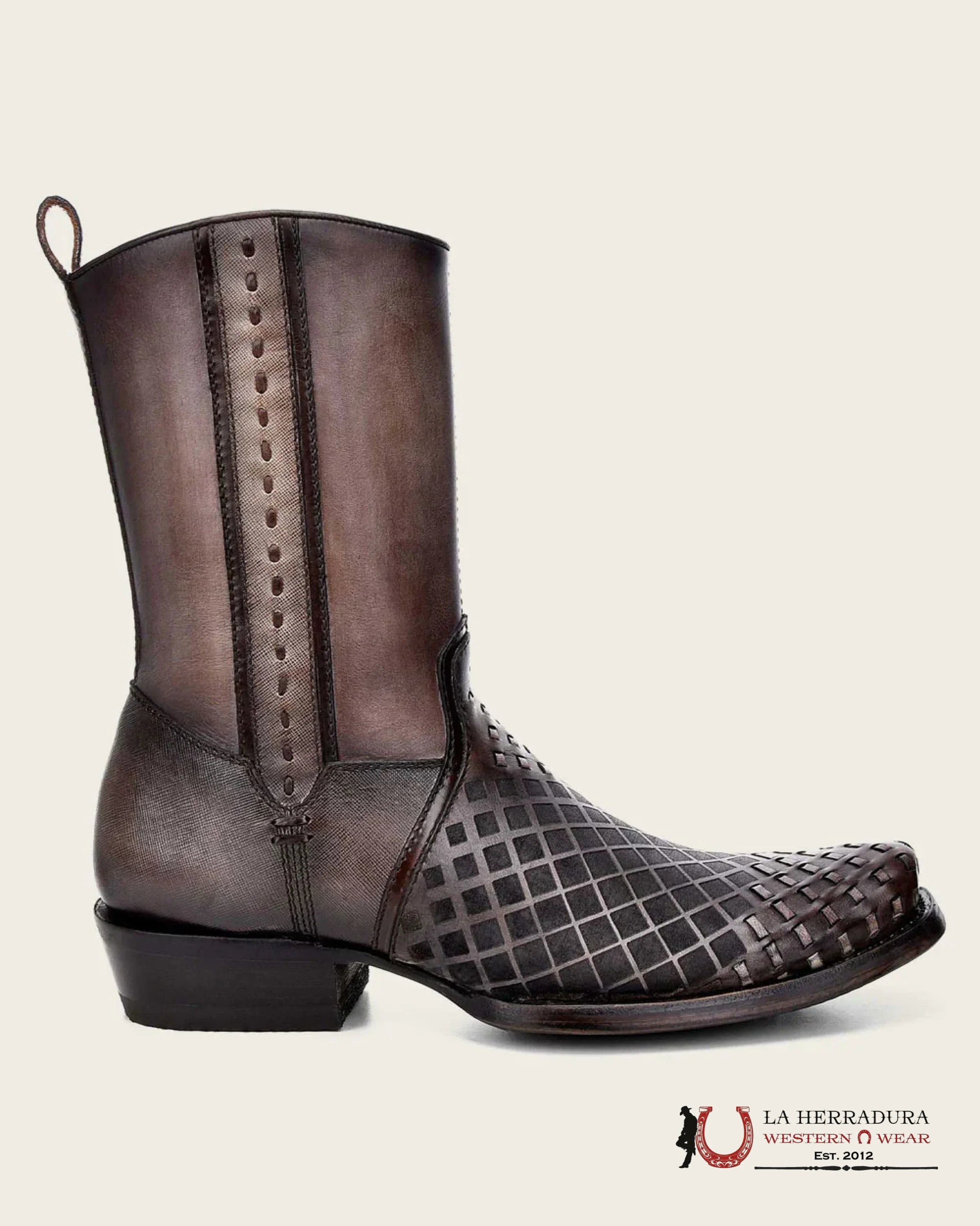 CUADRA SHORT BOOT DE RES SILLERO OVER LIGHT NEGRO NARROW SQUARE TOE CU498 BOTAS HOMBRES