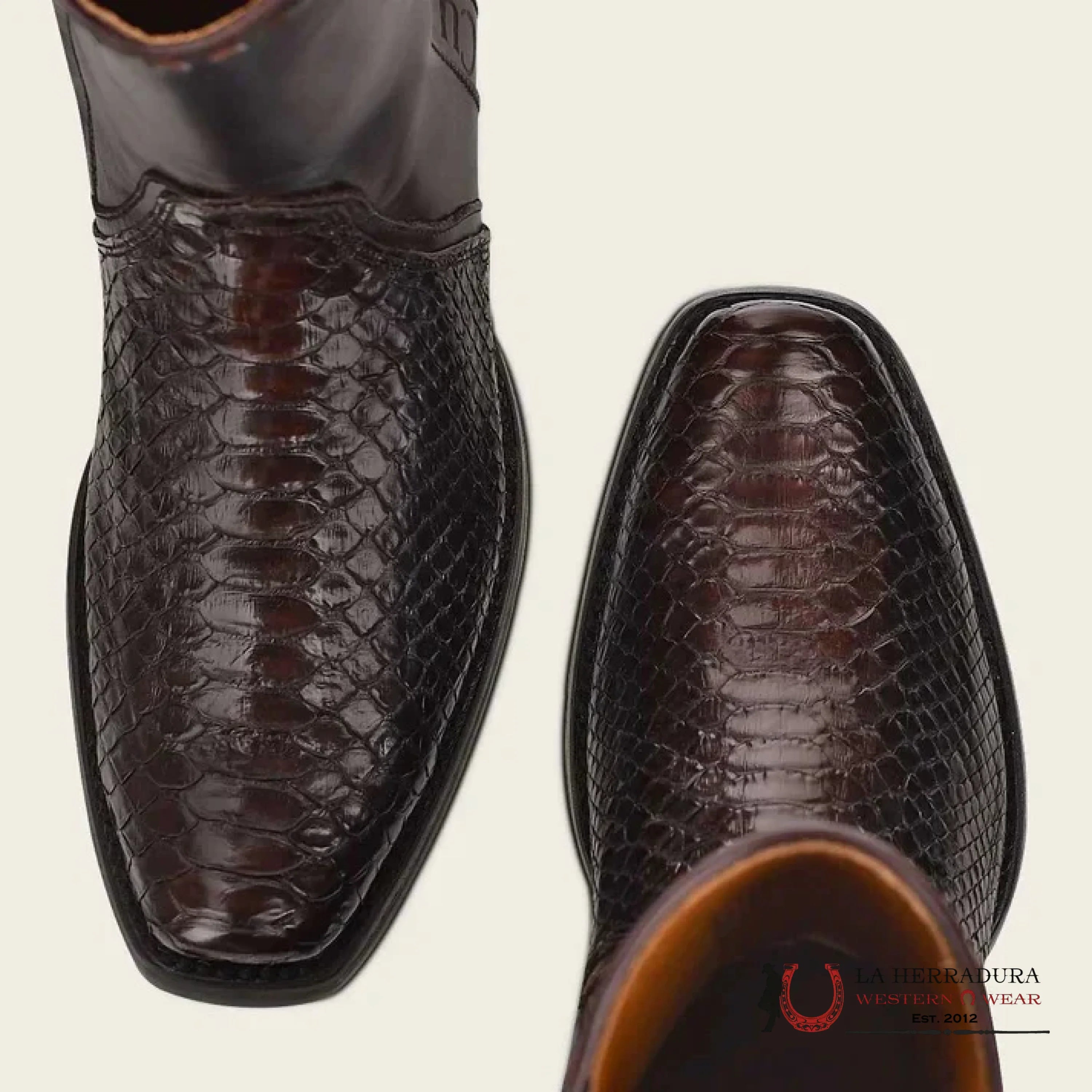 CUADRA SHORT BOOT PYTHON LISBOA BLACK NARROW TOE- CU557 BOTAS HOMBRES