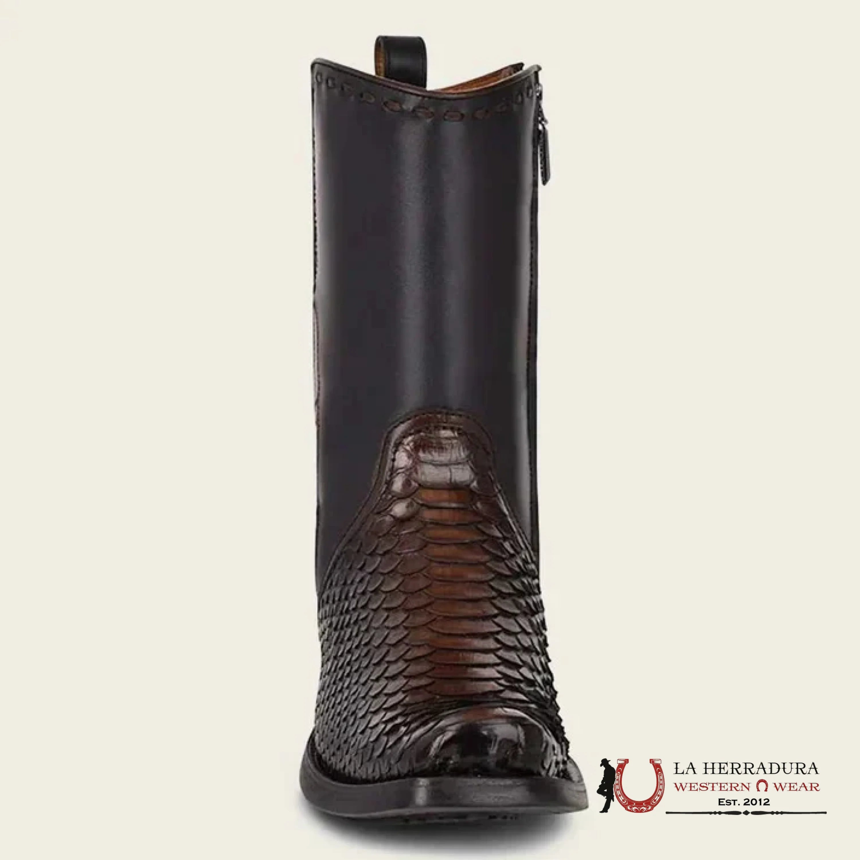 CUADRA SHORT BOOT PYTHON LISBOA BLACK NARROW TOE- CU557 BOTAS HOMBRES