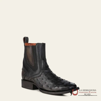 CUADRA SHORT BOTÍN BOOT AVESRUZ NEGRO CAFE SQUARE TOE CU821
