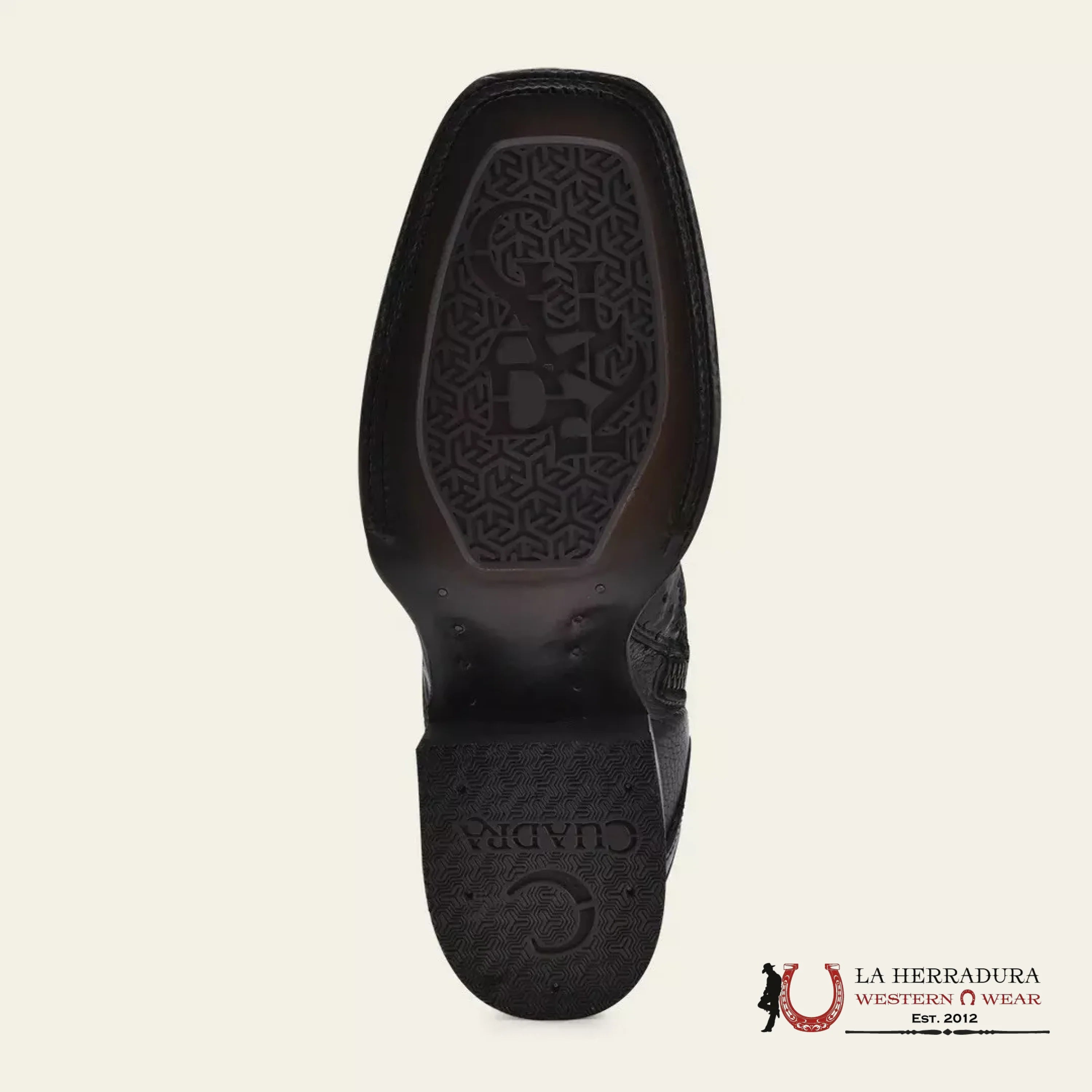 CUADRA SHORT BOTÍN BOOT AVESRUZ NEGRO CAFE SQUARE TOE CU821 BOTAS HOMBRES