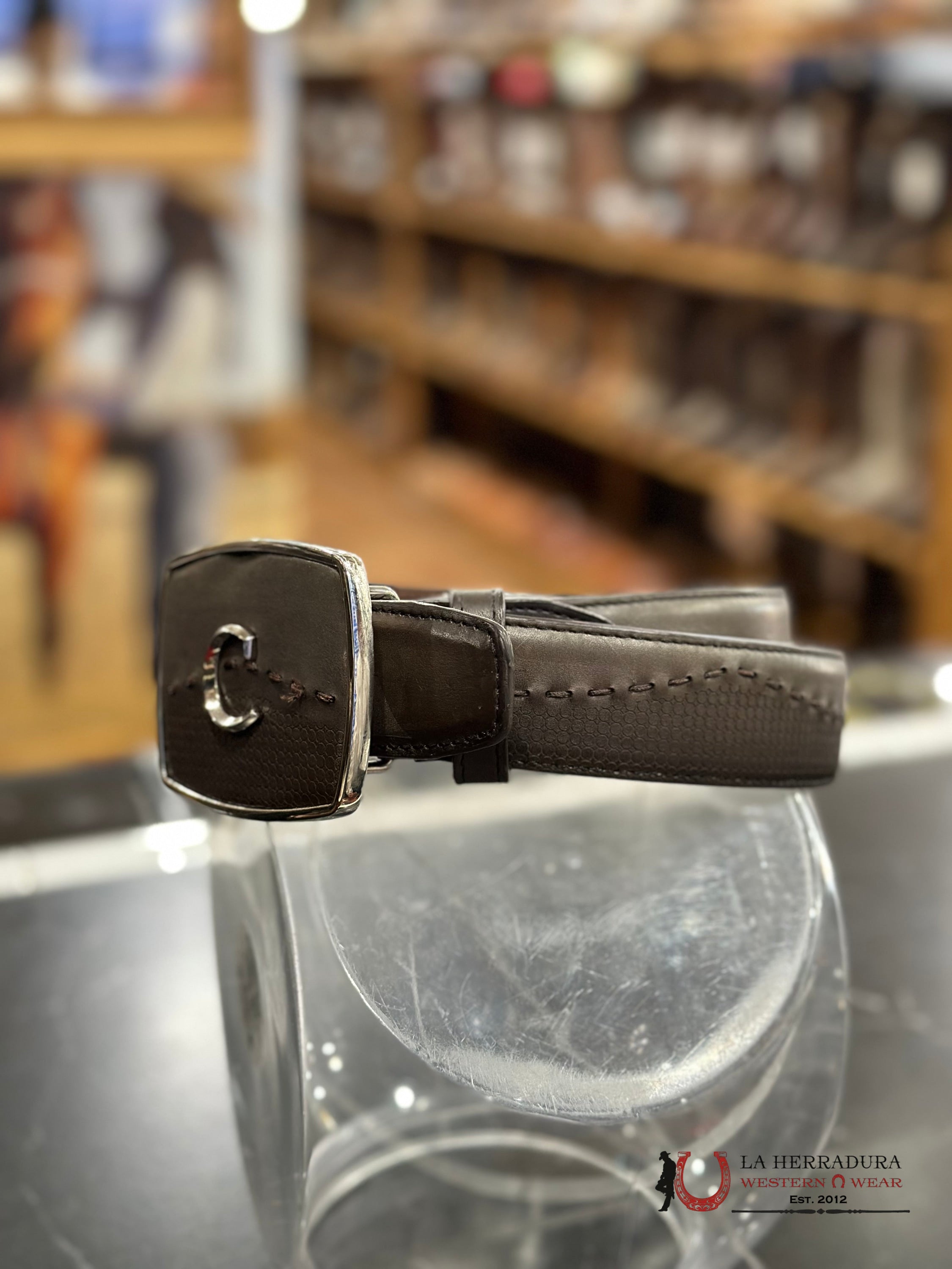 Cuadra Vacuno Res Light Negro Grey Belt Cinturones Hombres