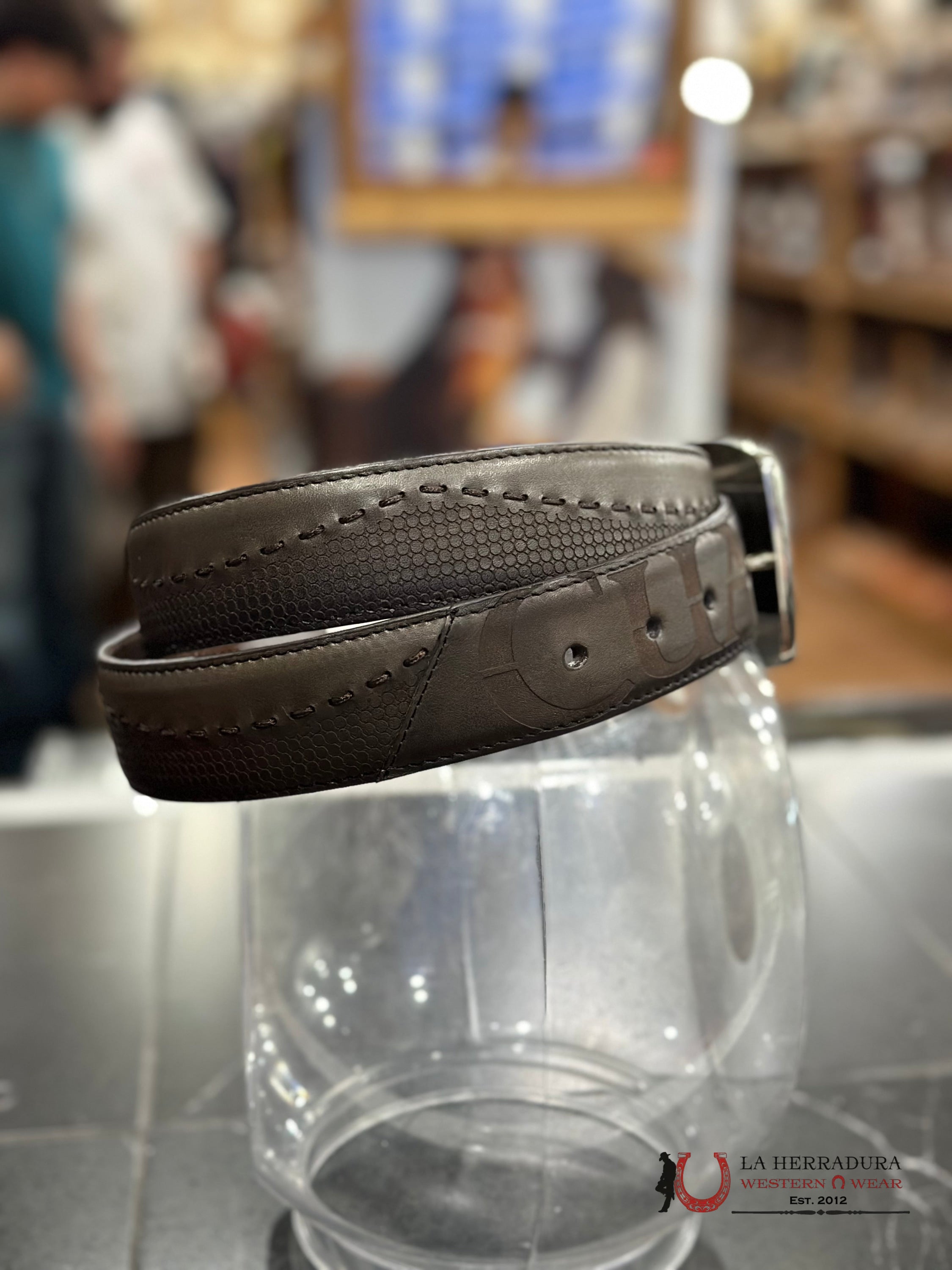 Cuadra Vacuno Res Light Negro Grey Belt Cinturones Hombres