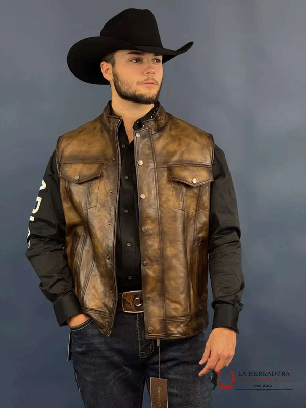 Cuadra Chaleco con cremallera para hombre Vintange Capuccino JC231