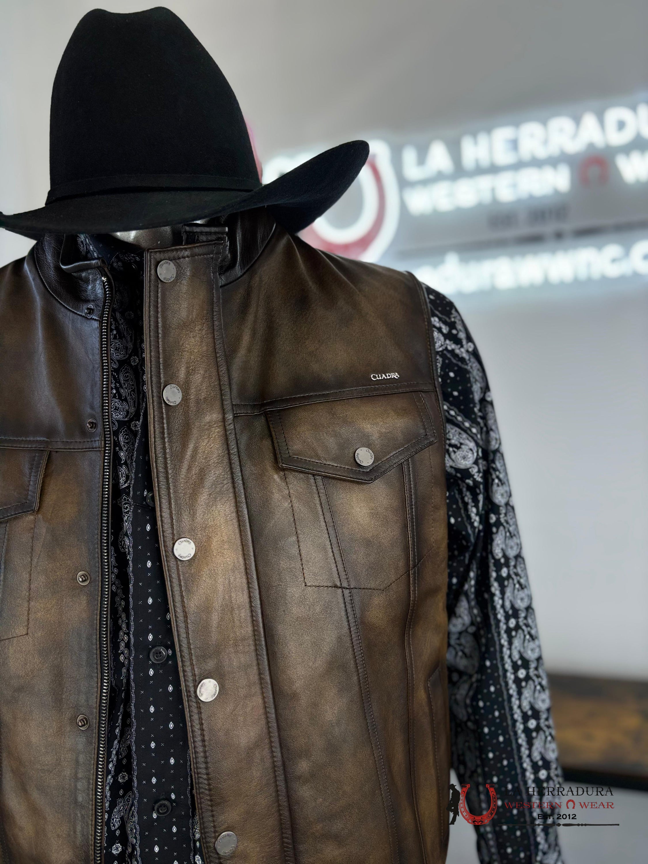 Cuadra Vintange Capuccino Mens Zipper Vest Ropa Hombres