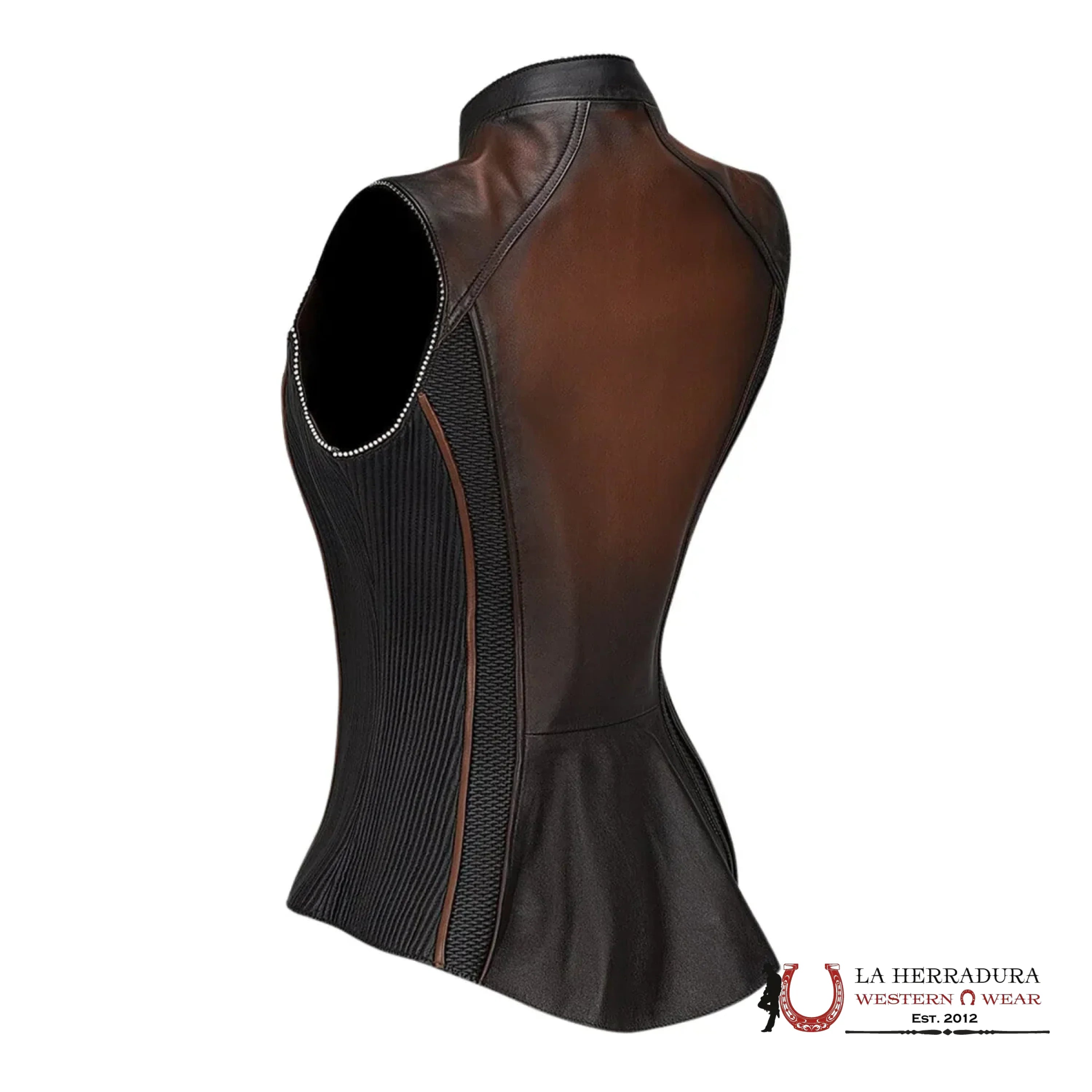 Cuadra Womens Victoria Floren embroidered brown leather vest JC238 ROPA MUJERES