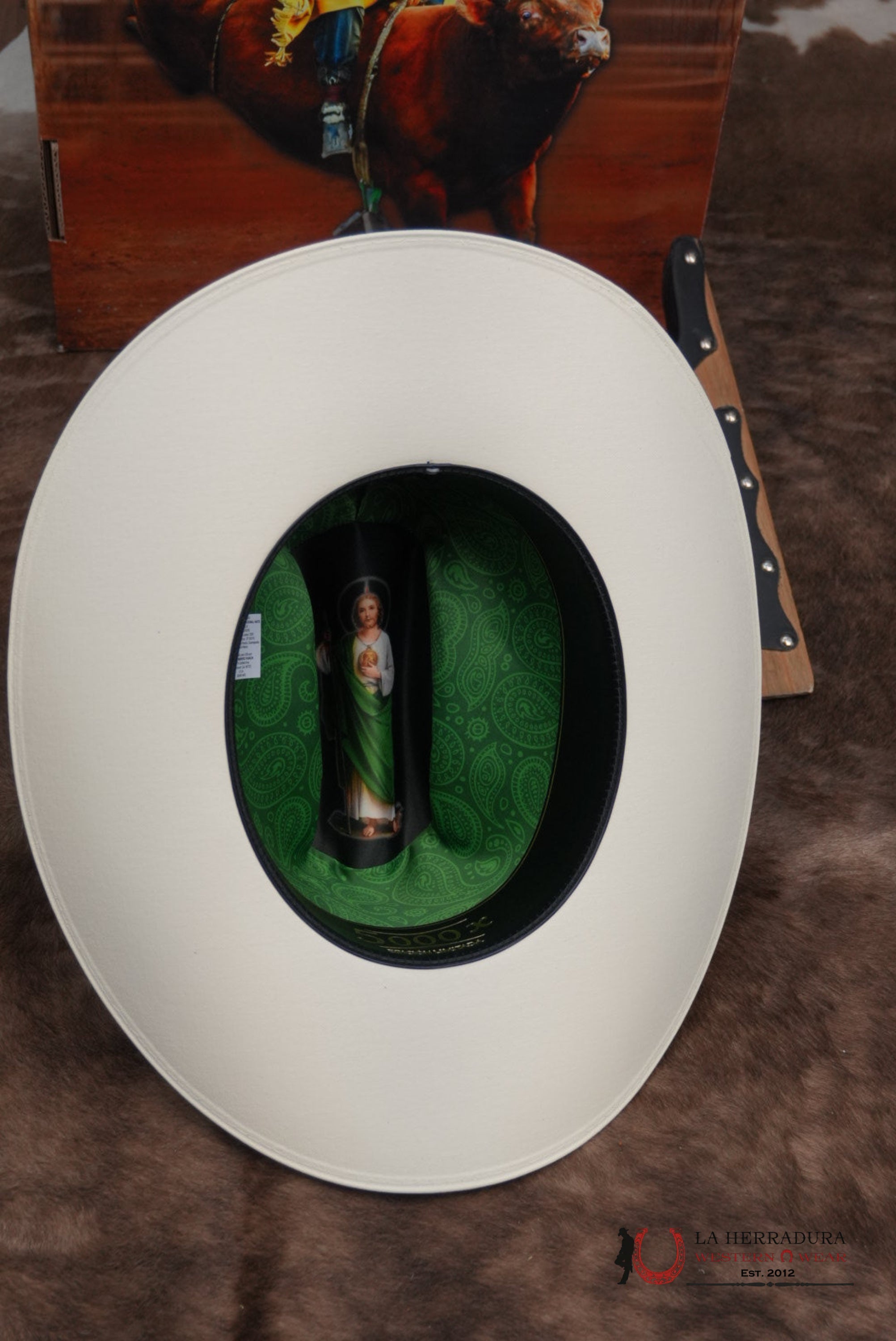 CUERNOS CHUECOS 5000X LIMITED EDITION SAN JUDAS RANCHERA ATEJANADA COPA CHICA TEJANA