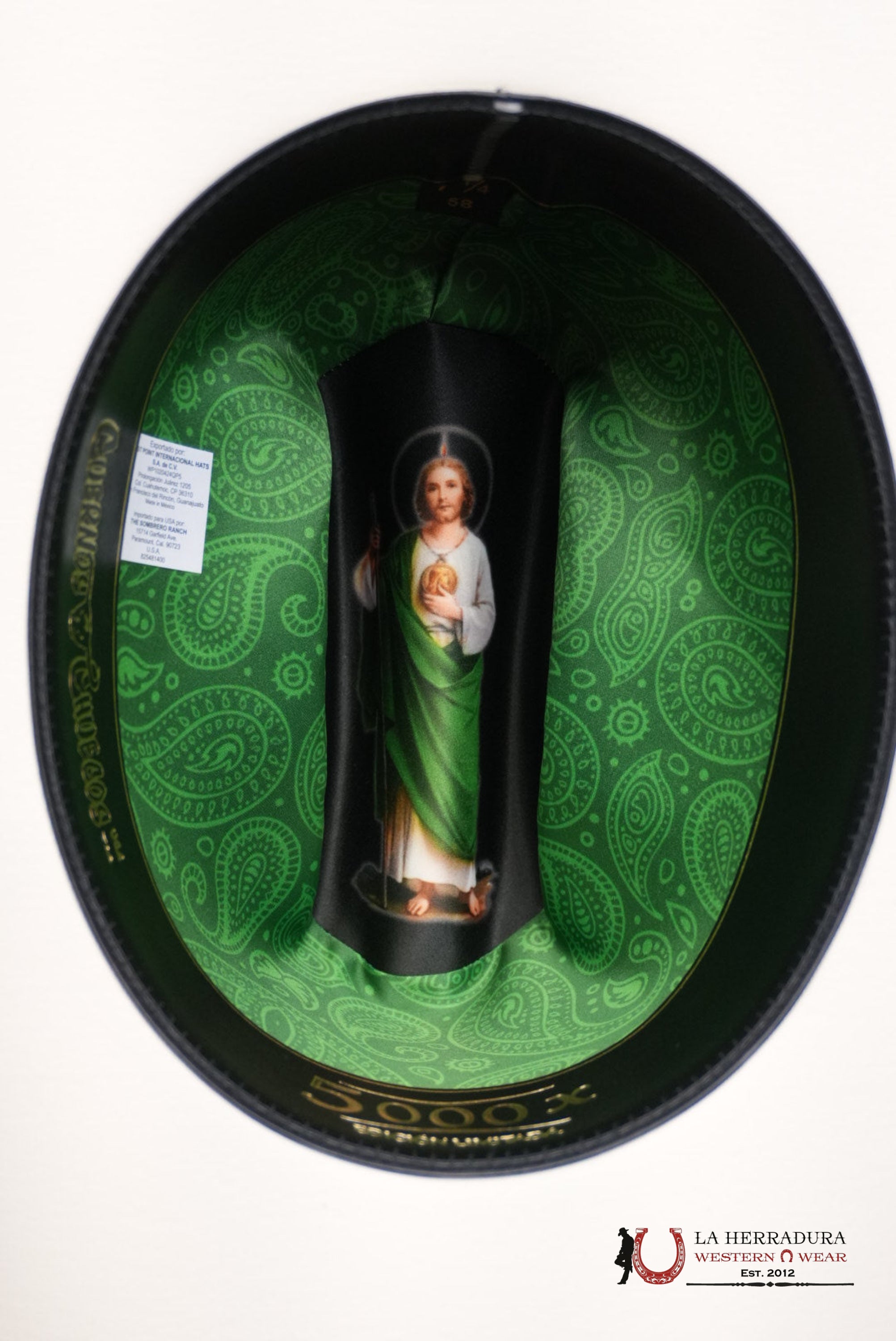 CUERNOS CHUECOS 5000X LIMITED EDITION SAN JUDAS RANCHERA ATEJANADA COPA CHICA TEJANA