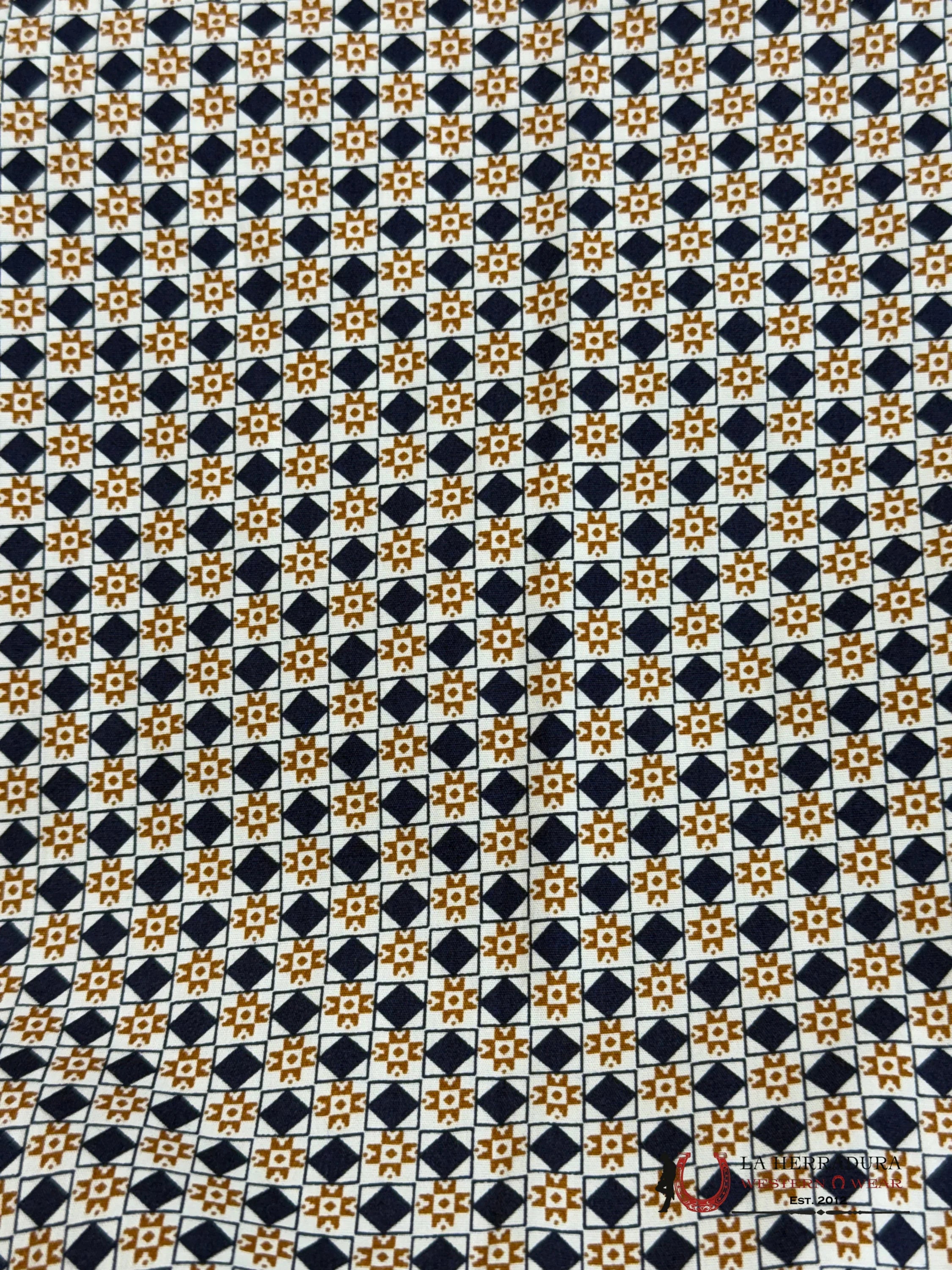 CUERO LINE MEN’S NAVY/ORANGE LONG SLEEVE STRIPED PRINT ROPA HOMBRES