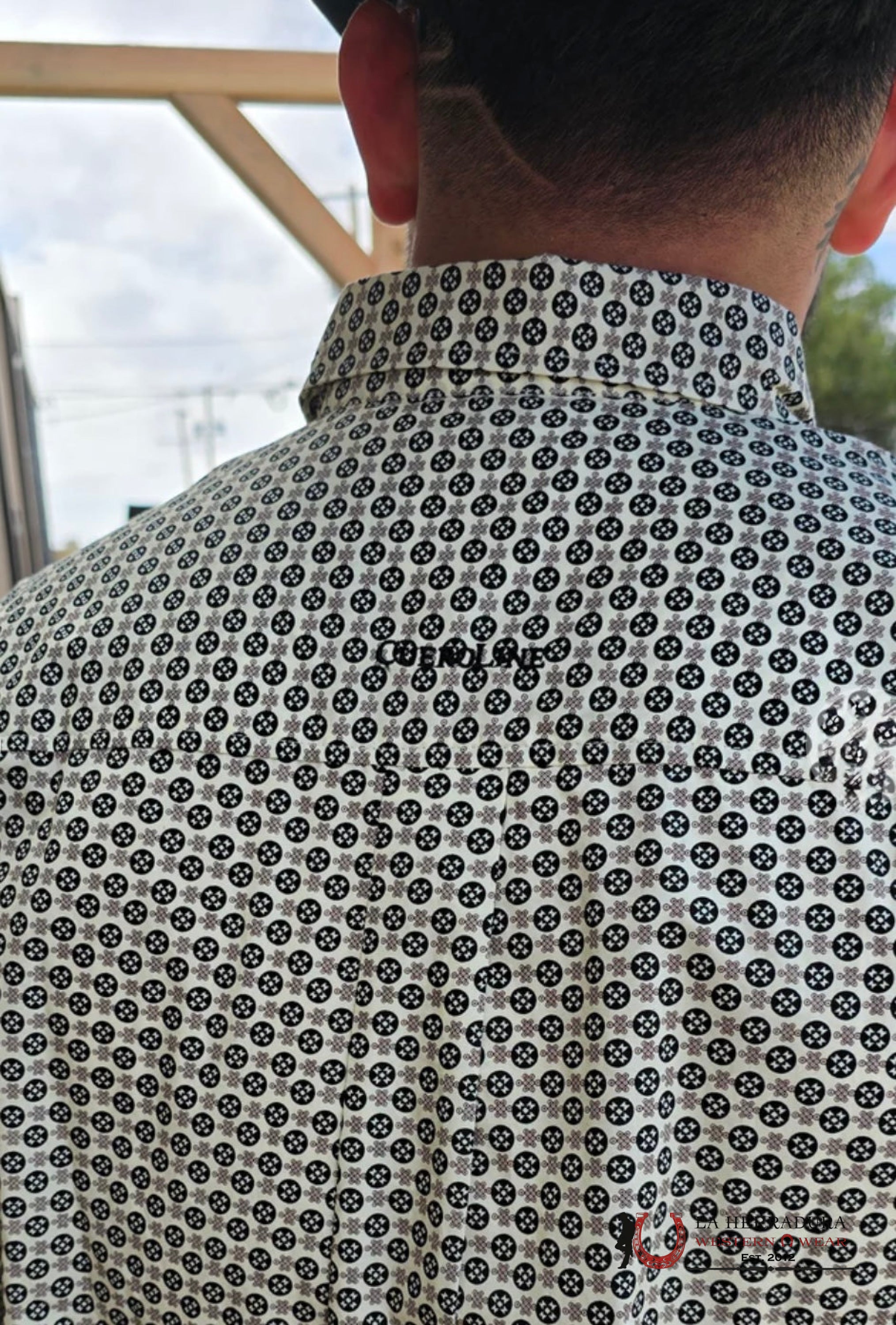 CUERO LINE MEN’S YELLOW/BLACK LONG SLEEVE STRIPED PRINT ROPA HOMBRES