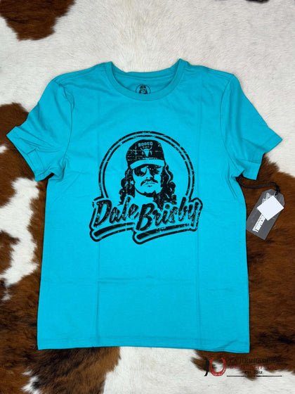 DALE BRISBY X ROCK&ROLL GRAPHIC TEE TURQUOISE SHORT SLEEVE T-SHIRT RRUT21R0J3