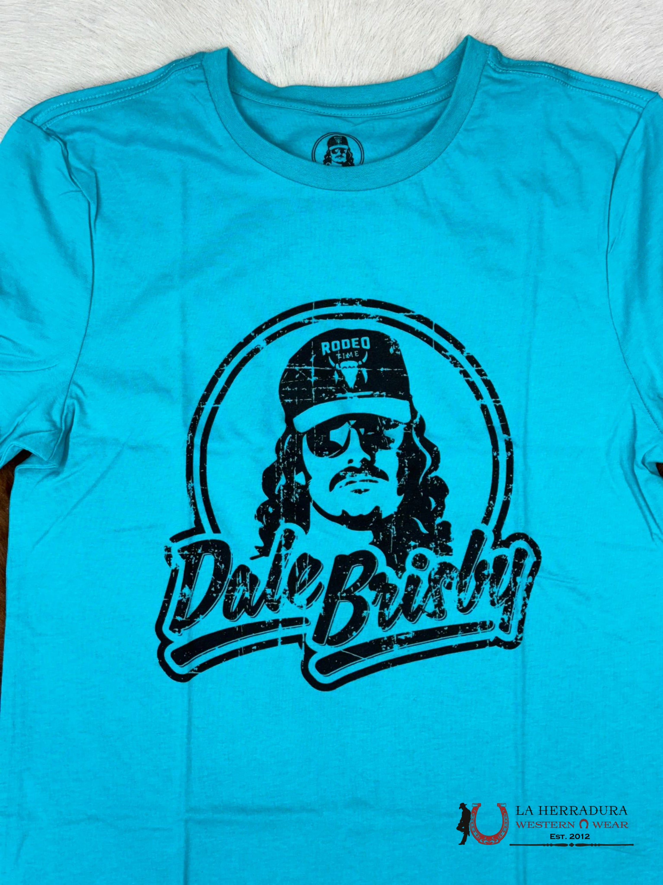 Dale Brisby X Rock&Roll Graphic Tee Turquoise Short Sleeve T-Shirt Ropa Hombres