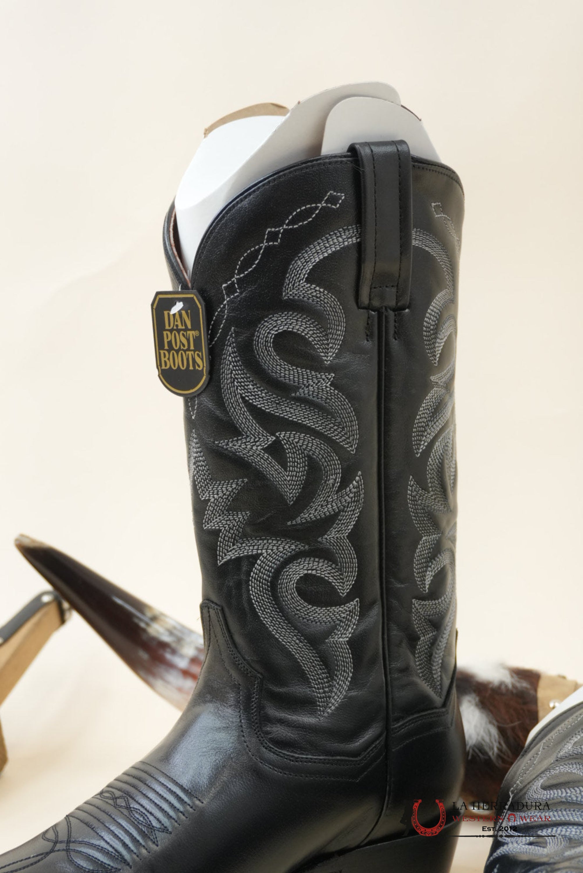 DAN POST BLACK MIGNON CORONA ROUND TOE BOOT MENS BOTAS MUJERES