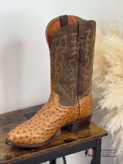 BOTA VAQUERA DAN POST HOMBRE PIEL AVESTRUZ SADDLE GEHRIG DP3077