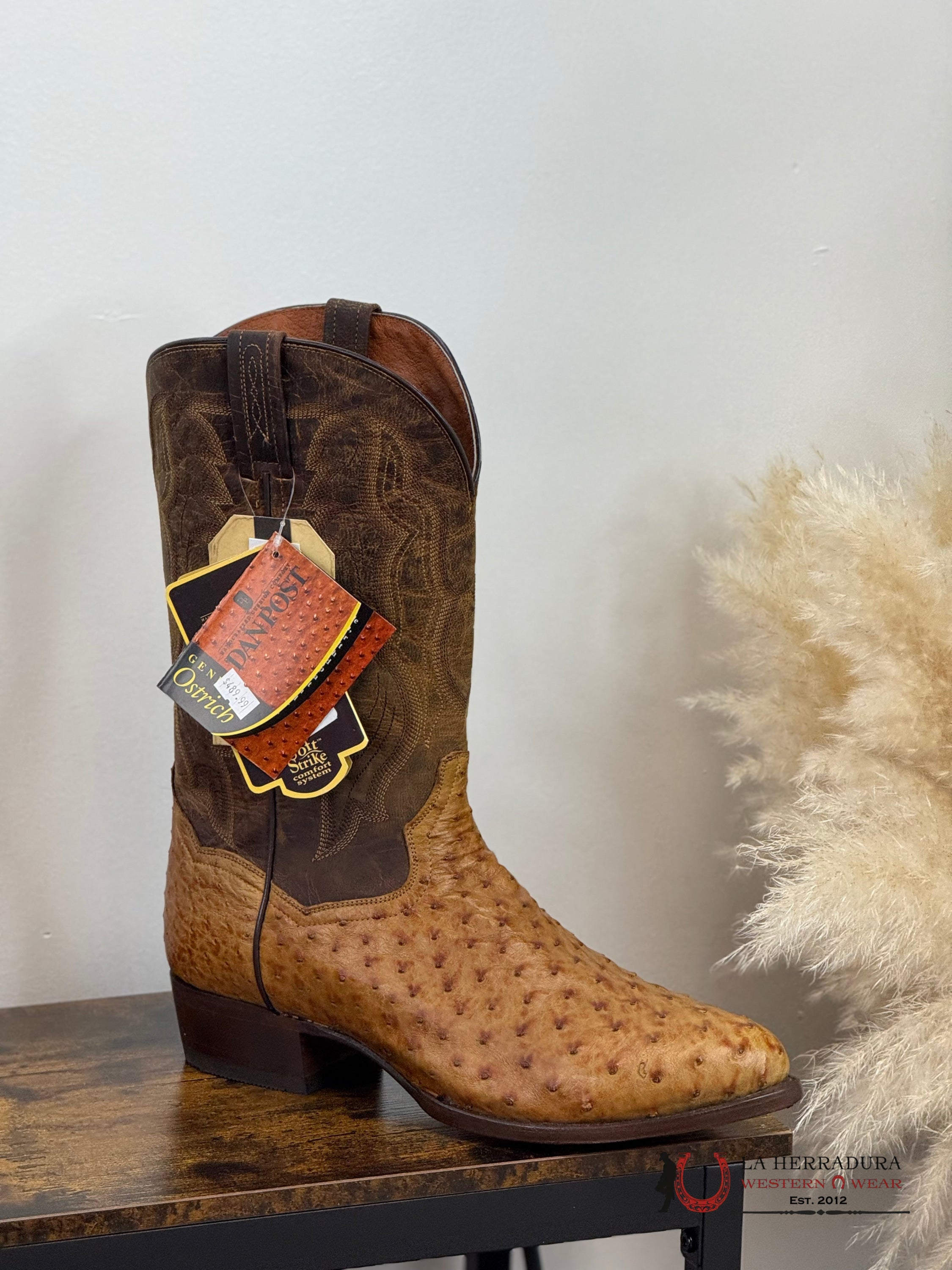 DAN POST MENS SADDLE OSTRICH GEHRIG R DP3077 BOTAS HOMBRES