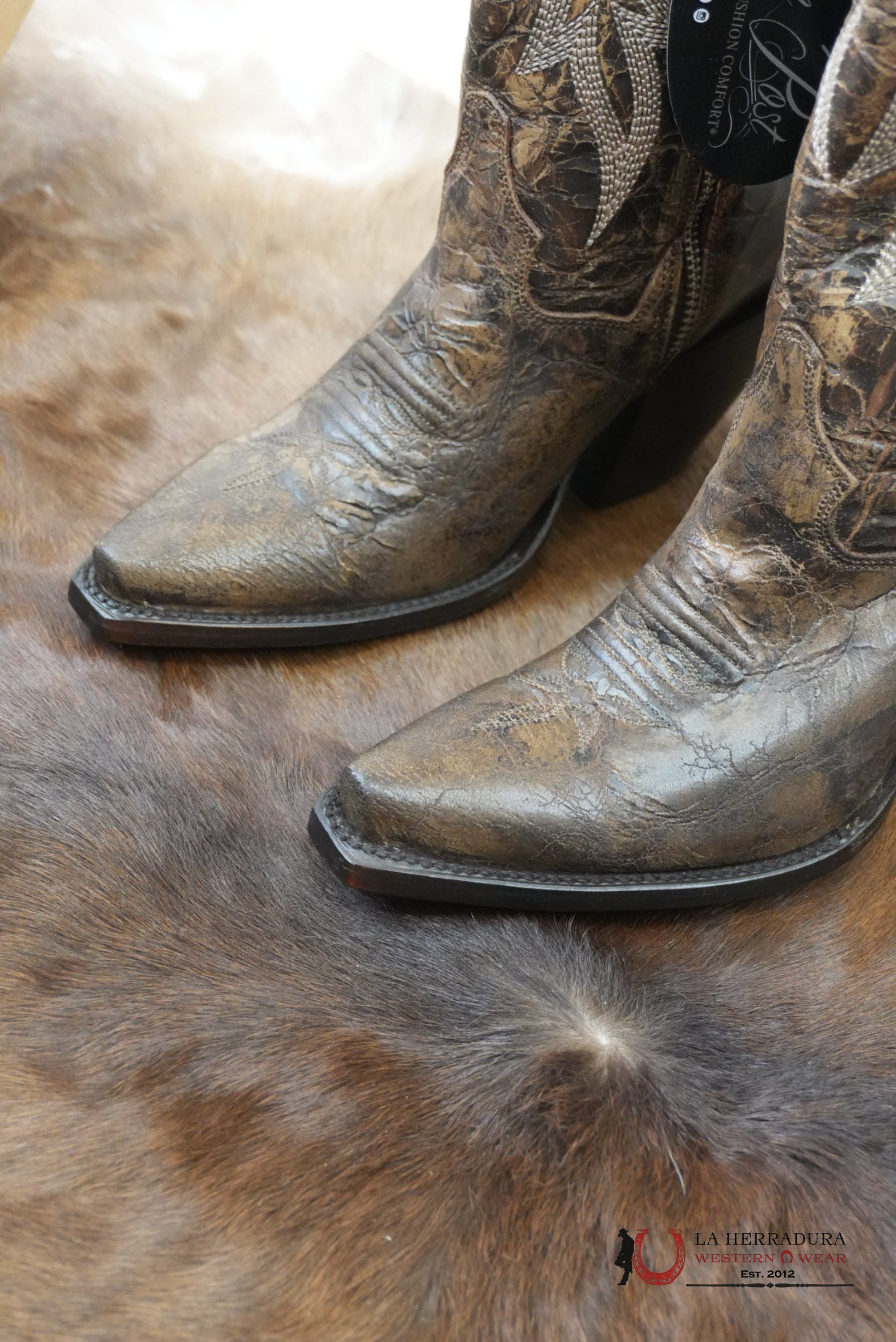 DAN POST BROWN JILTED LEATHER SNIP TOE TALL BOOT WOME BOTAS MUJERES