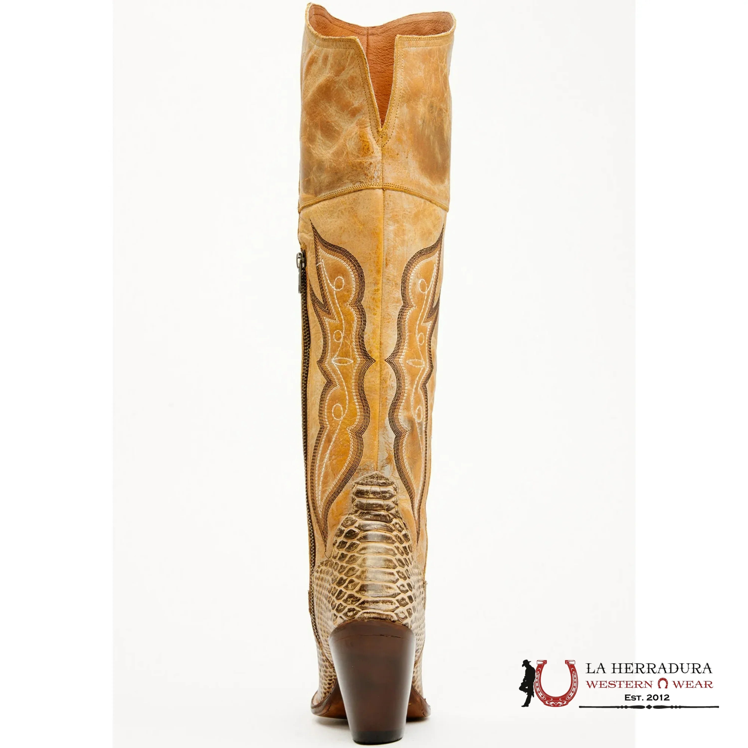 DAN POST TALL BOOT HONEY FAUX PYTHON ARETHA -DP4399 BOTAS MUJERES