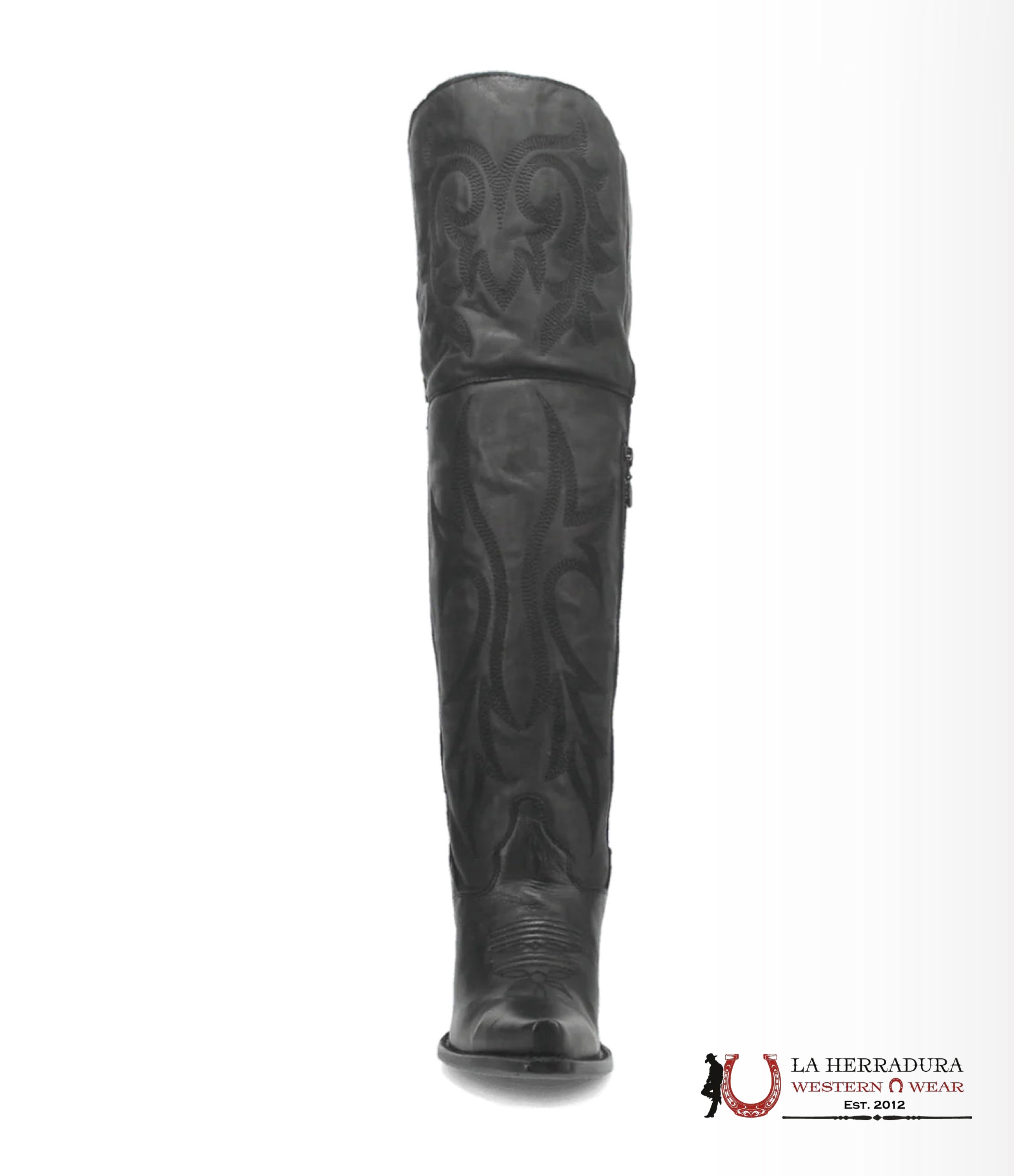 DAN POST JILTED BLACK LEGIT LEATHER SNIP TOE TALL BOOT WOMEN BOTAS MUJERES