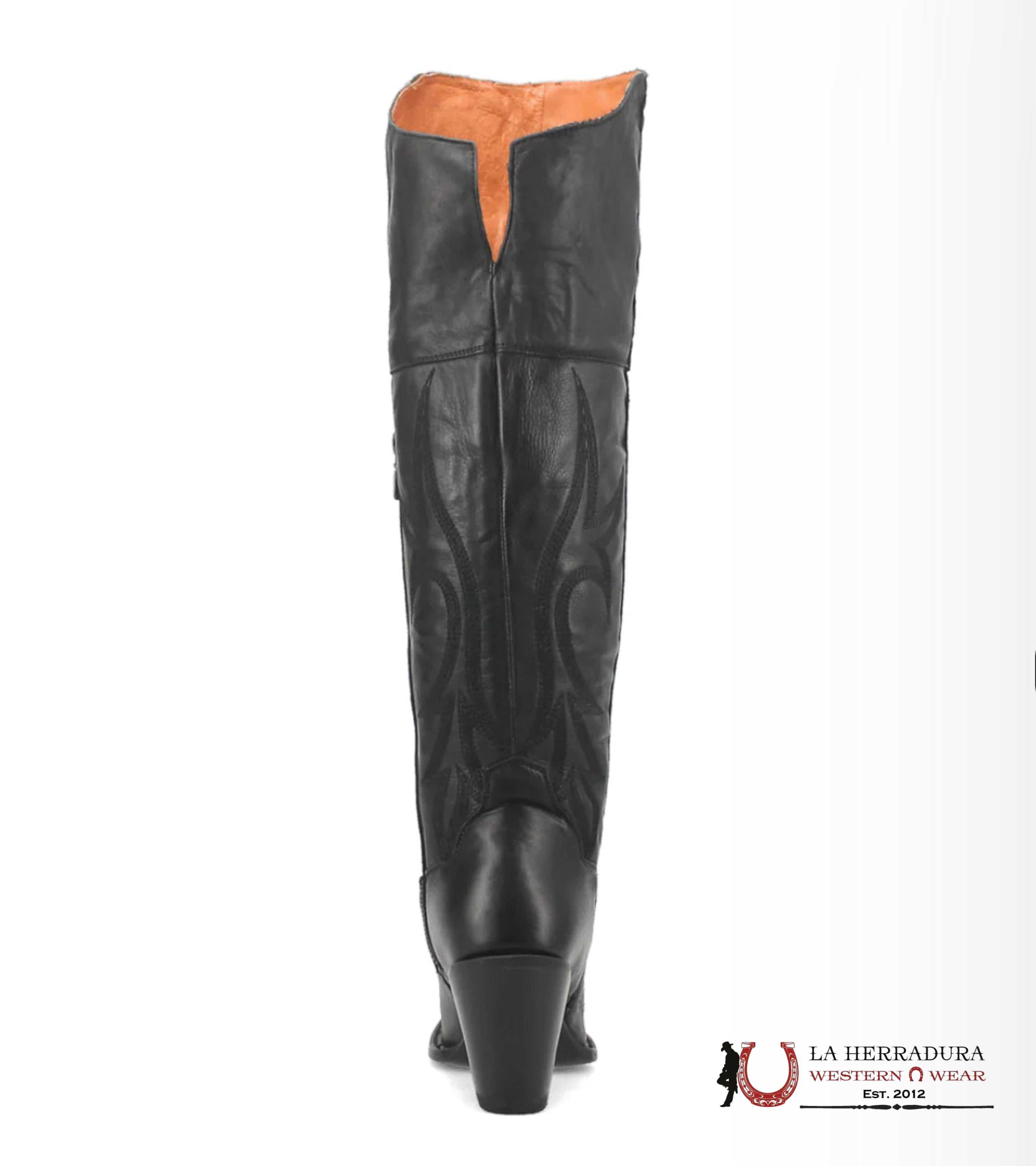 DAN POST JILTED BLACK LEGIT LEATHER SNIP TOE TALL BOOT WOMEN BOTAS MUJERES