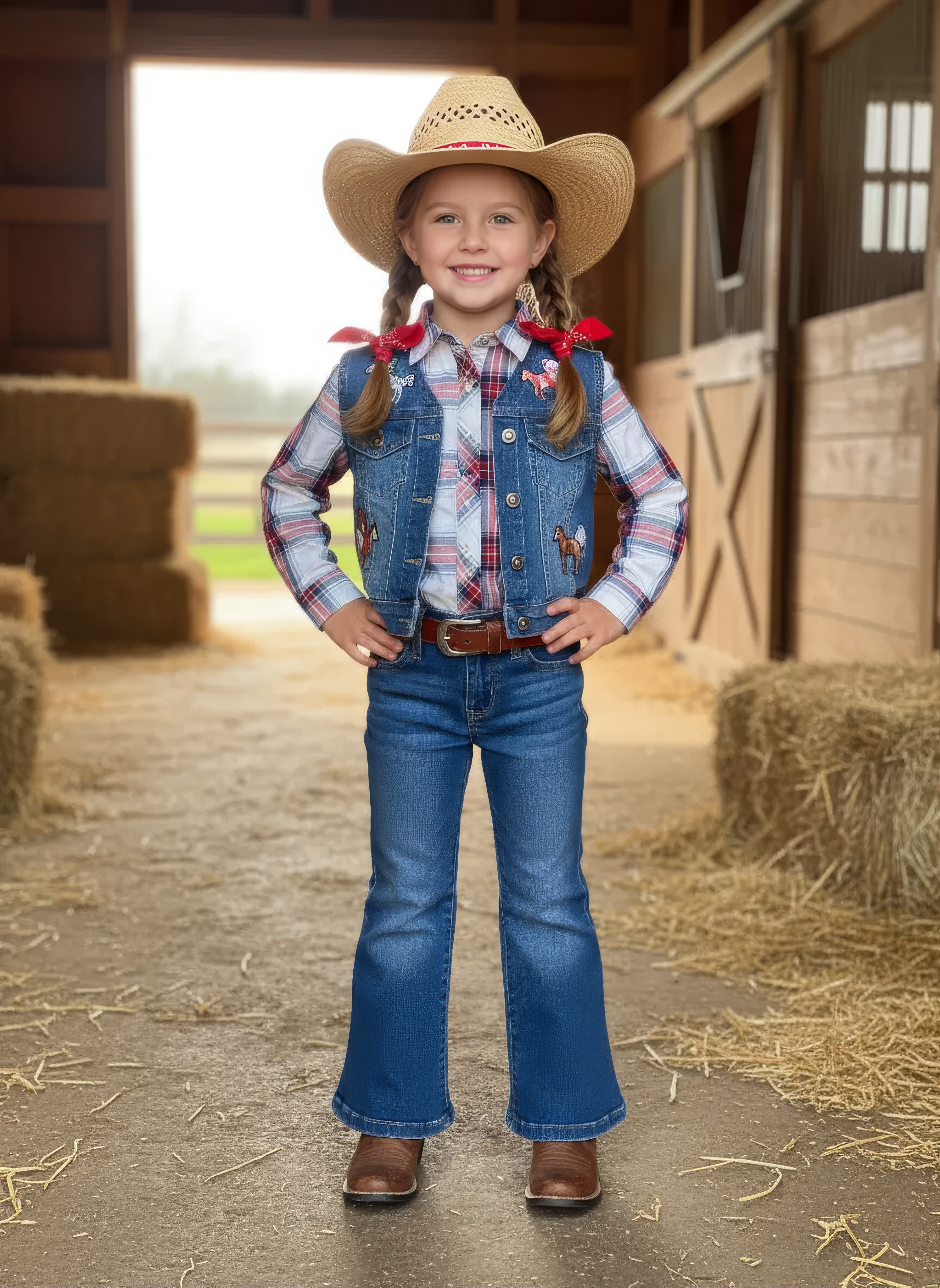 WRANGLER GIRL PANTS FLARE BLUE 112371943