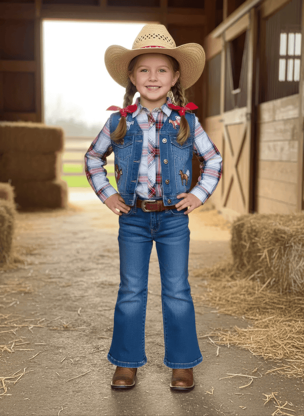 WRANGLER GIRL PANTS FLARE BLUE 112371943
