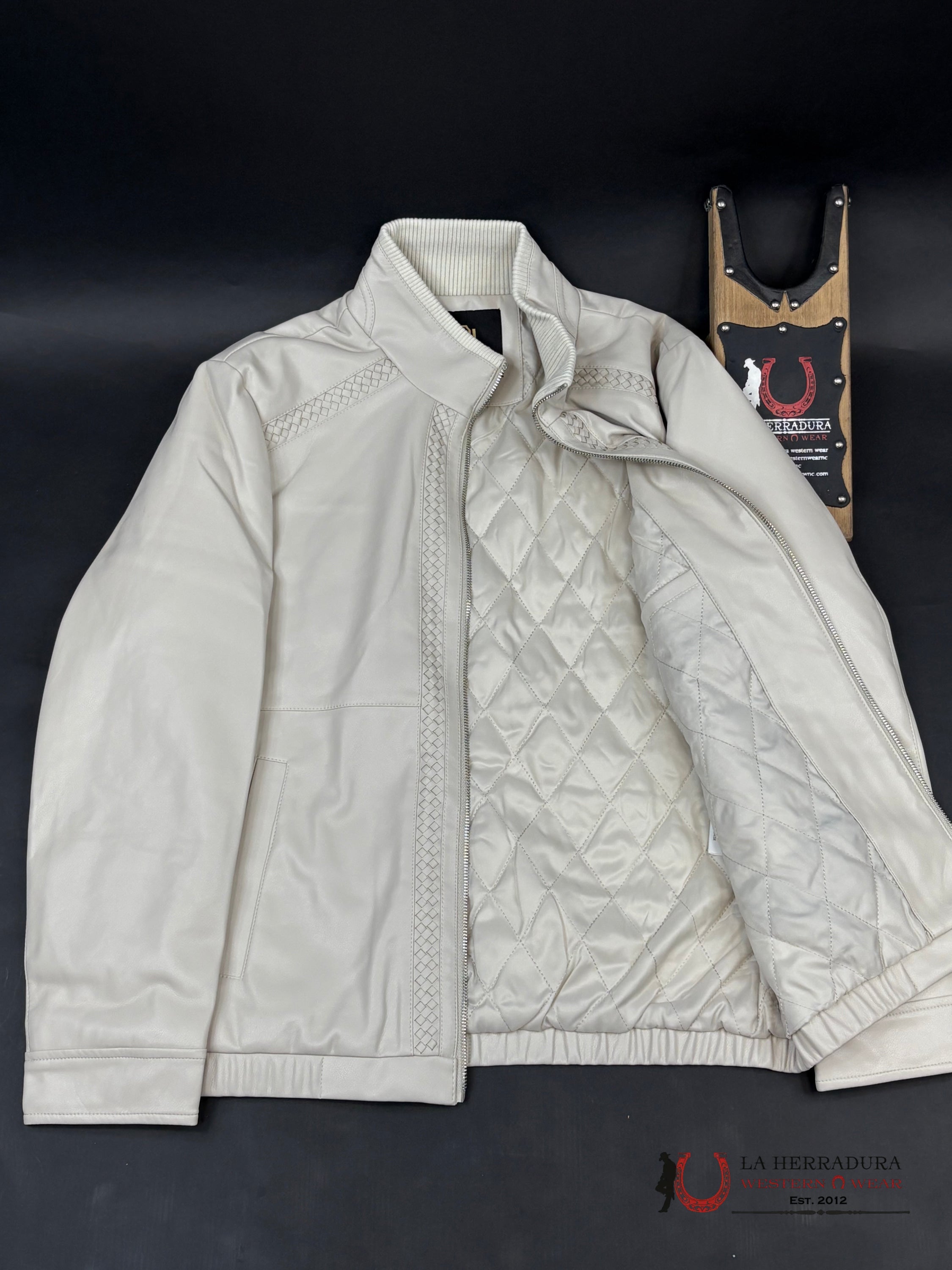 De-Niko Bone Imt. Leather Jacket Ropa Hombres