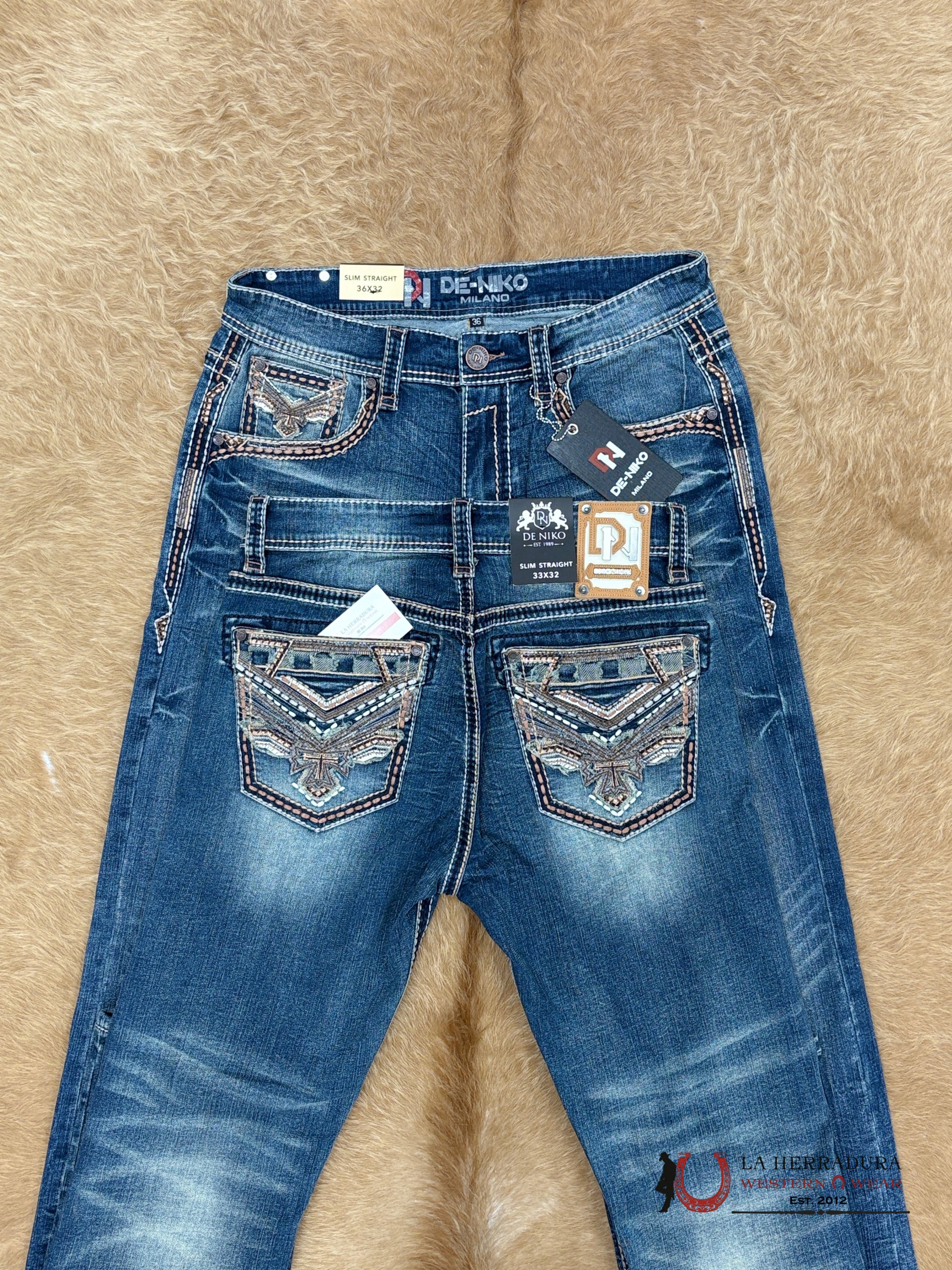 DE NIKO MENS JEANS SLIM STRAIGHT- DN-012 ROPA HOMBRES