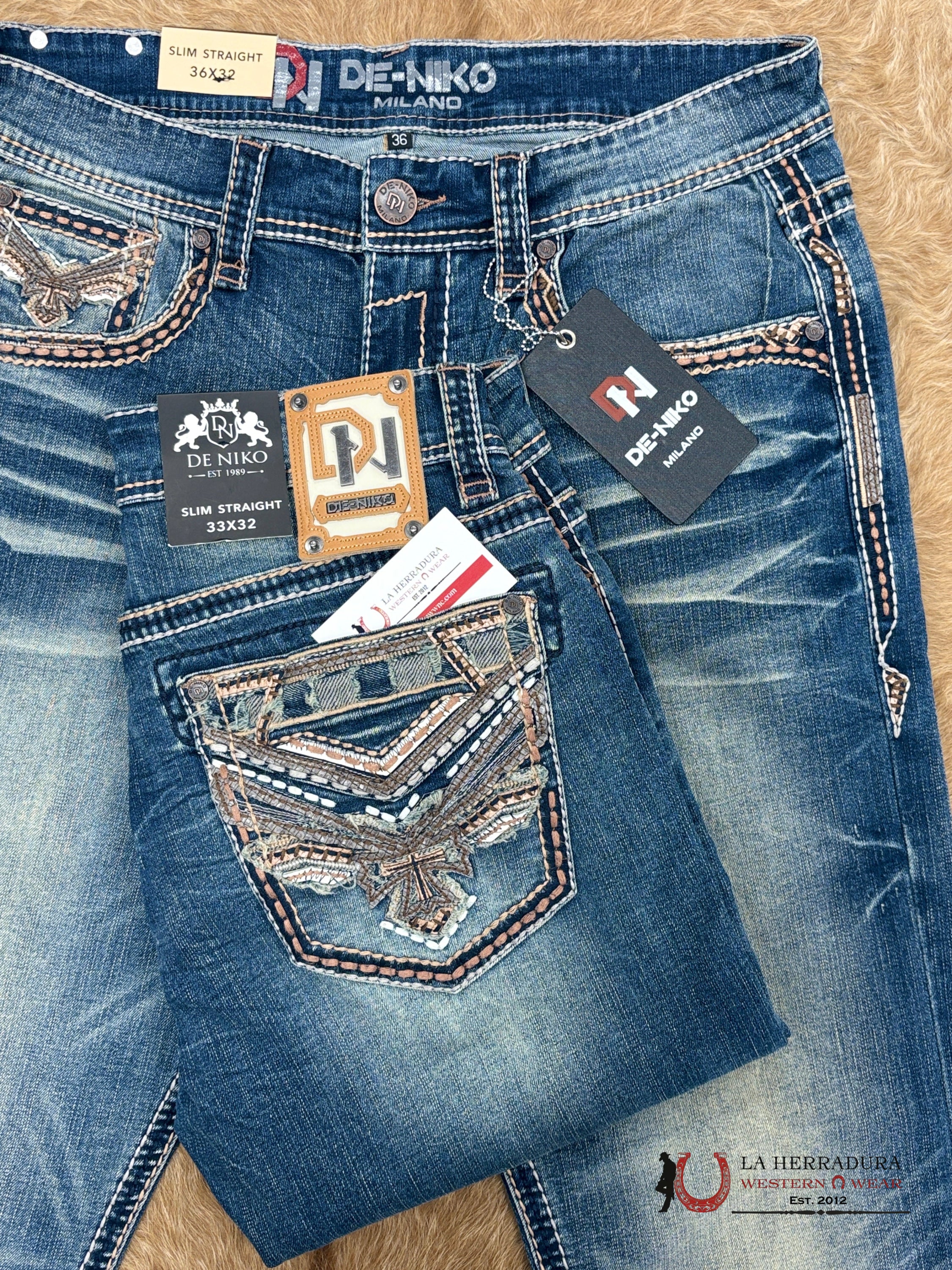 DE NIKO MENS JEANS SLIM STRAIGHT- DN-012 ROPA HOMBRES