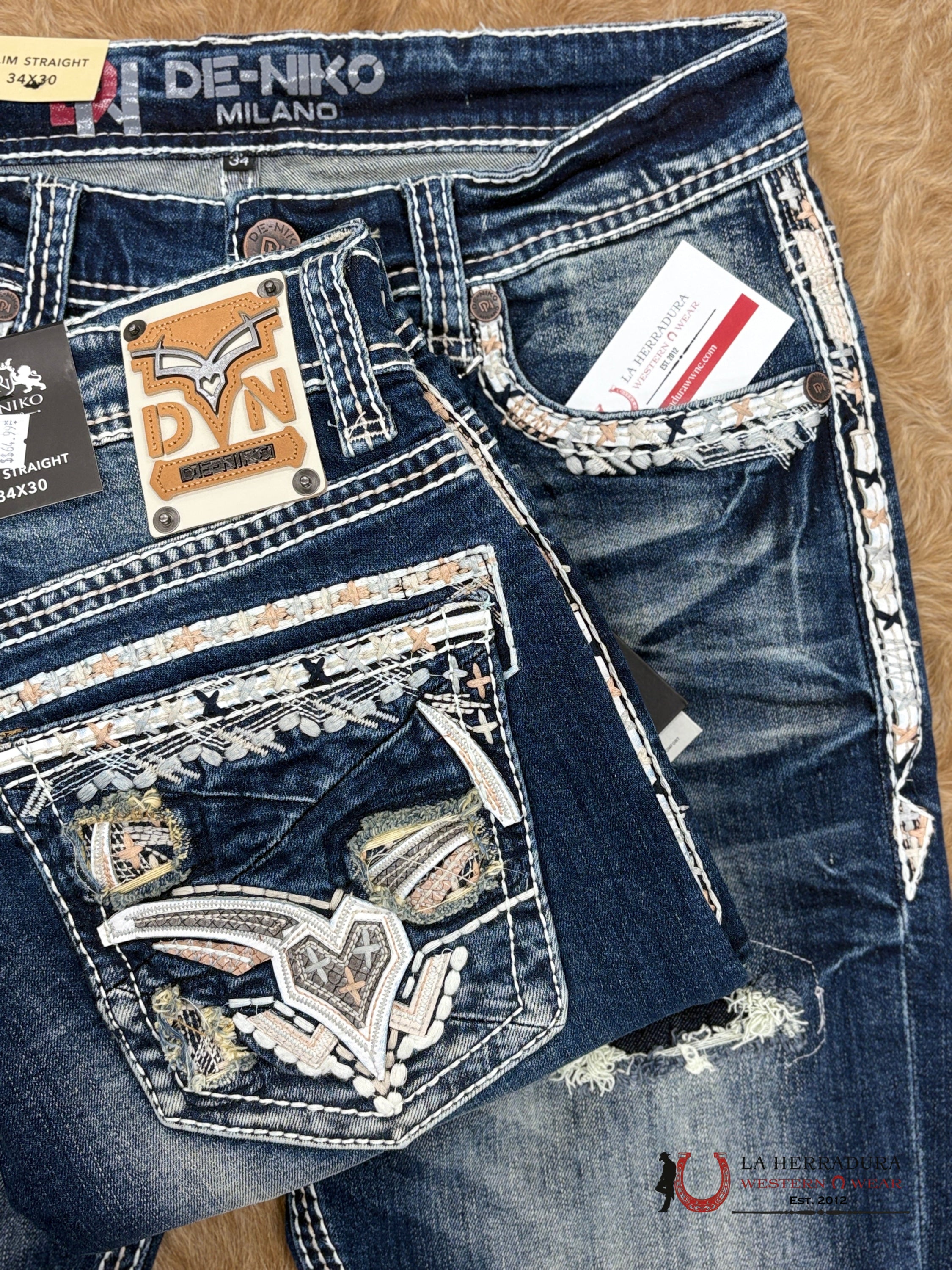 DE NIKO MENS JEANS SLIM STRAIGHT- DN-036 ROPA HOMBRES