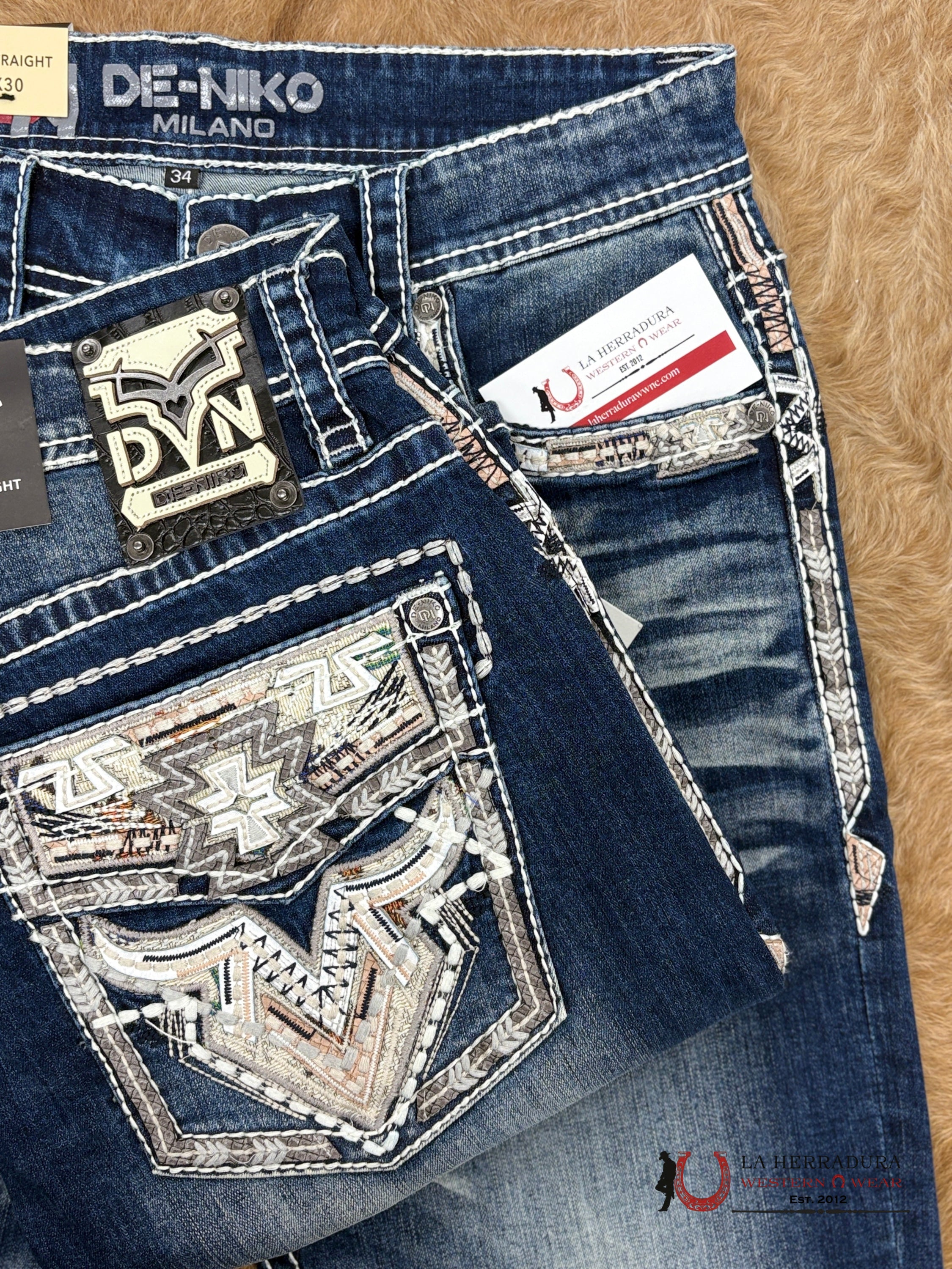 DE NIKO MENS JEANS SLIM STRAIGHT- DN-037DK ROPA HOMBRES