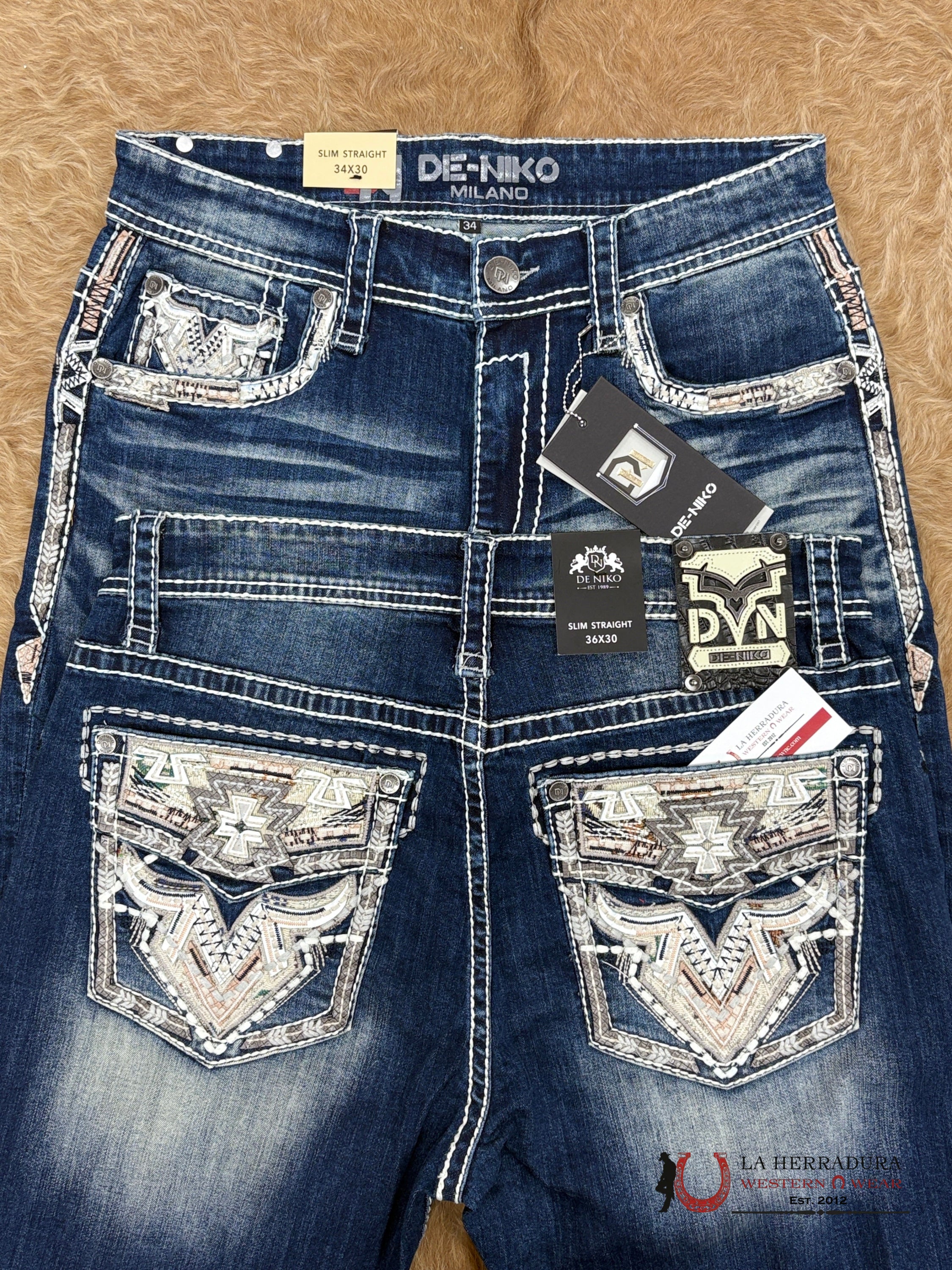 DE NIKO MENS JEANS SLIM STRAIGHT- DN-037DK ROPA HOMBRES