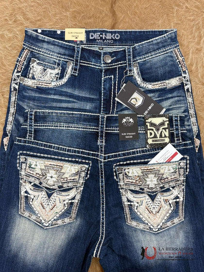 DE NIKO MENS JEANS SLIM STRAIGHT- DN-037DK