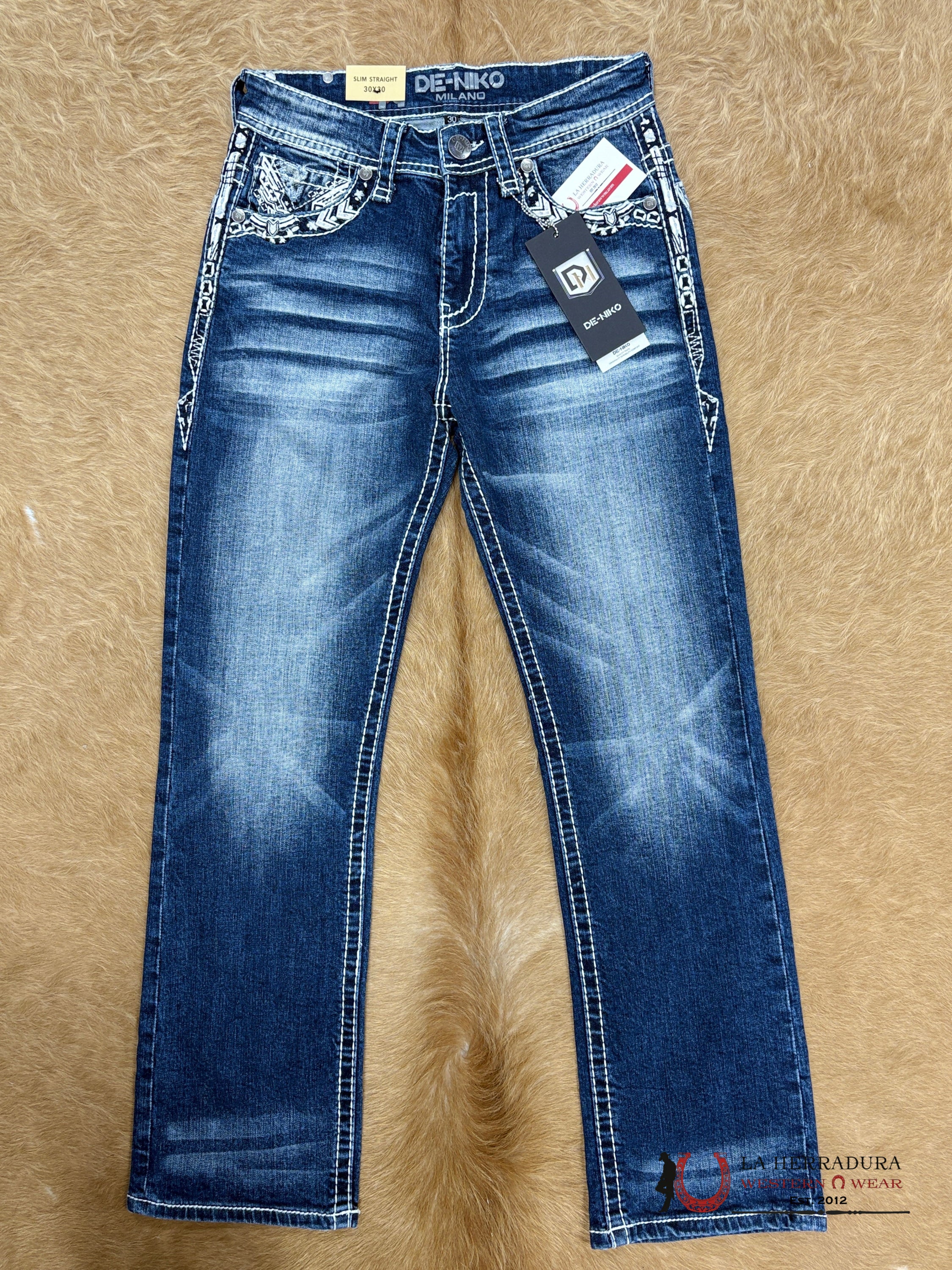 DE NIKO MENS JEANS SLIM STRAIGHT- DN-050 ROPA HOMBRES