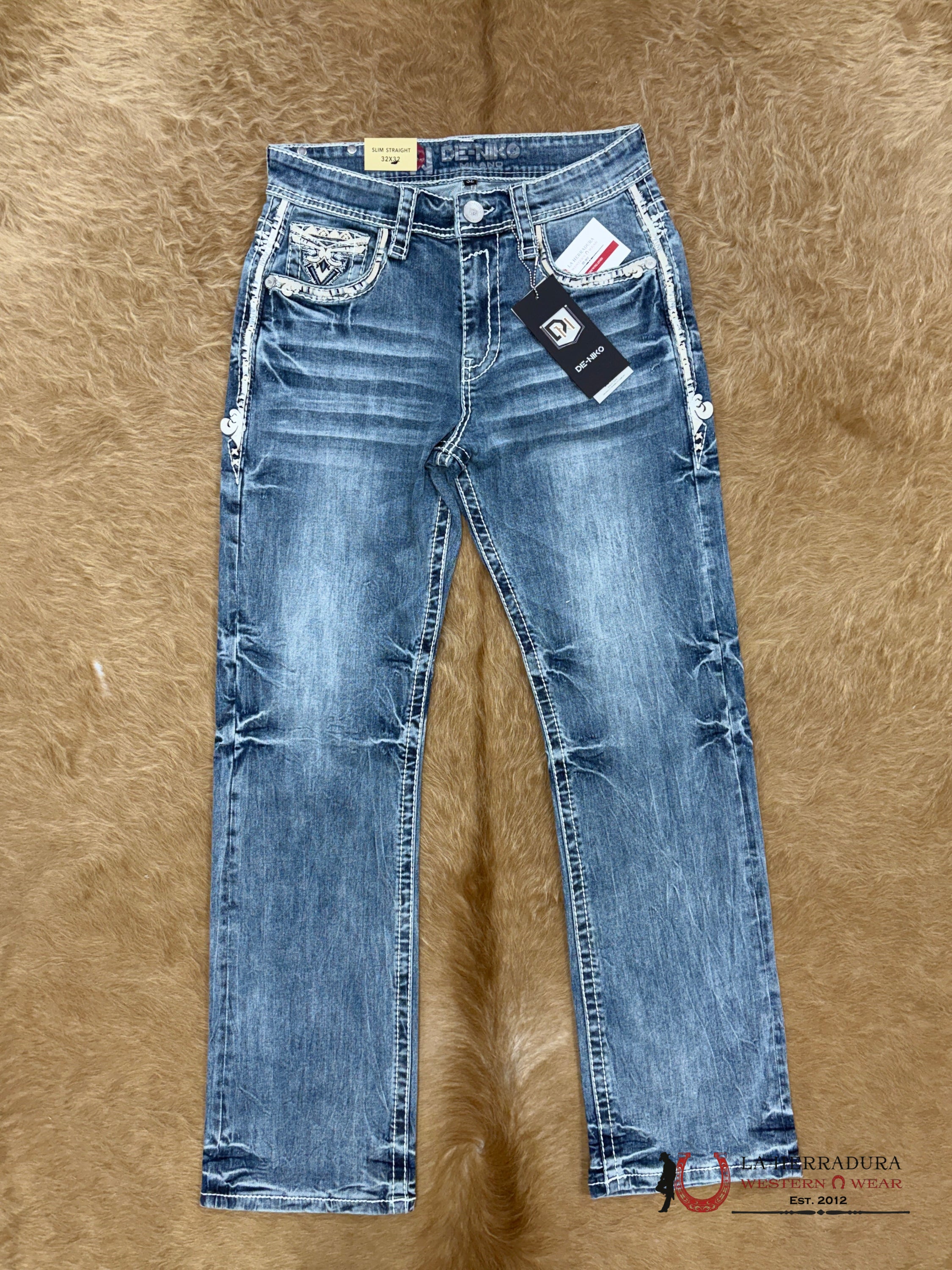 DE NIKO MENS JEANS SLIM STRAIGHT- DN-053 ROPA HOMBRES