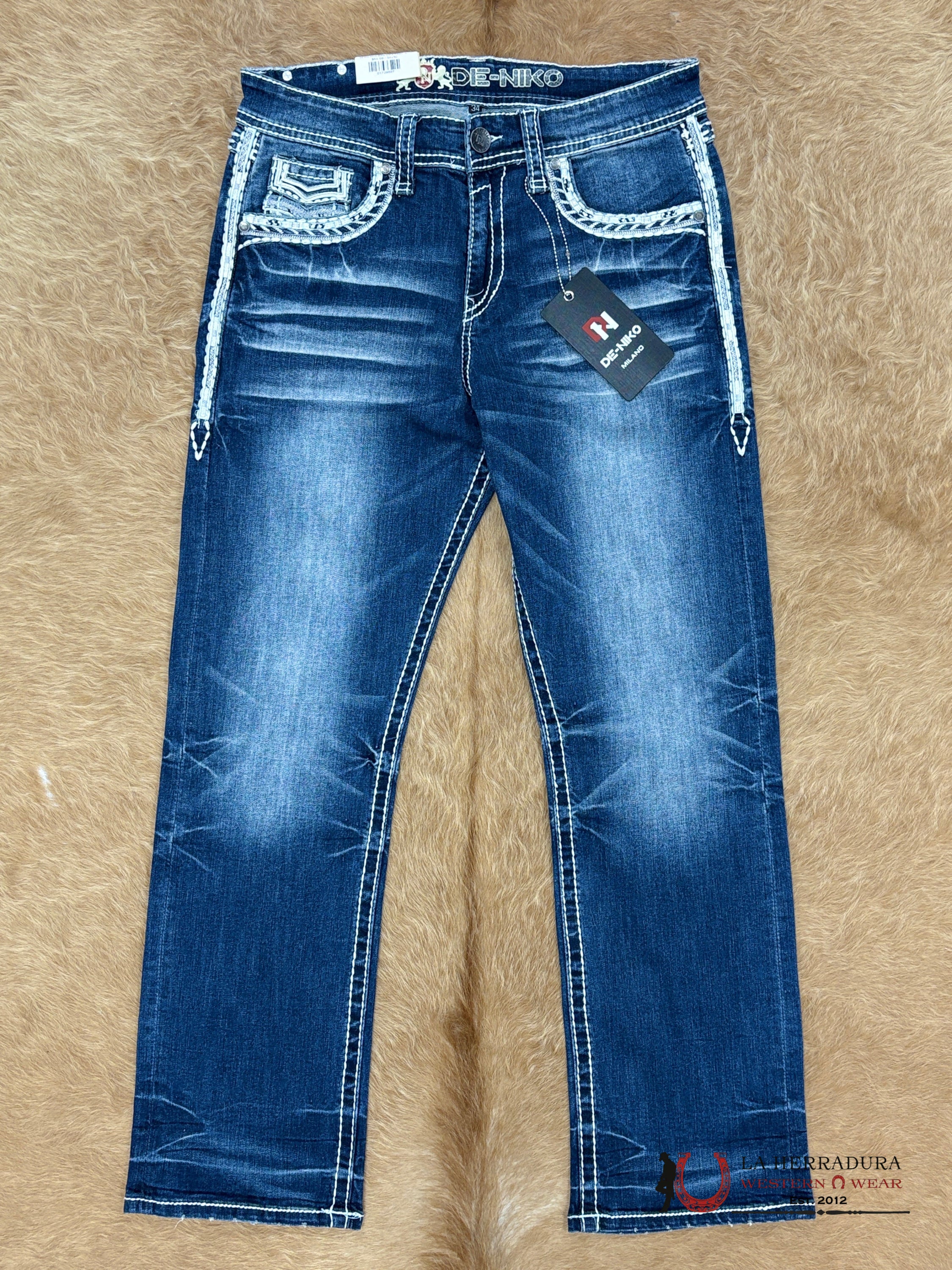 DE NIKO MENS JEANS SLIM STRAIGHT- DN-801 ROPA HOMBRES