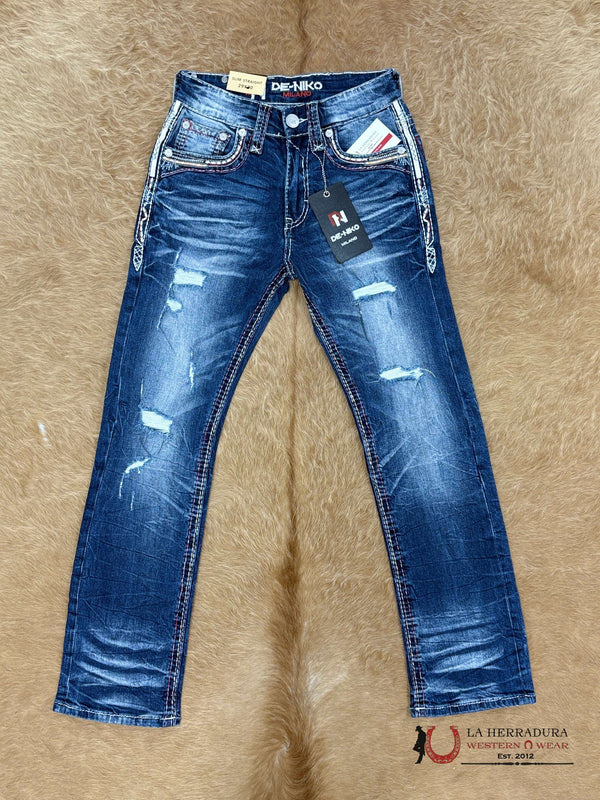 DE NIKO MENS JEANS SLIM STRAIGHT- DN-A005