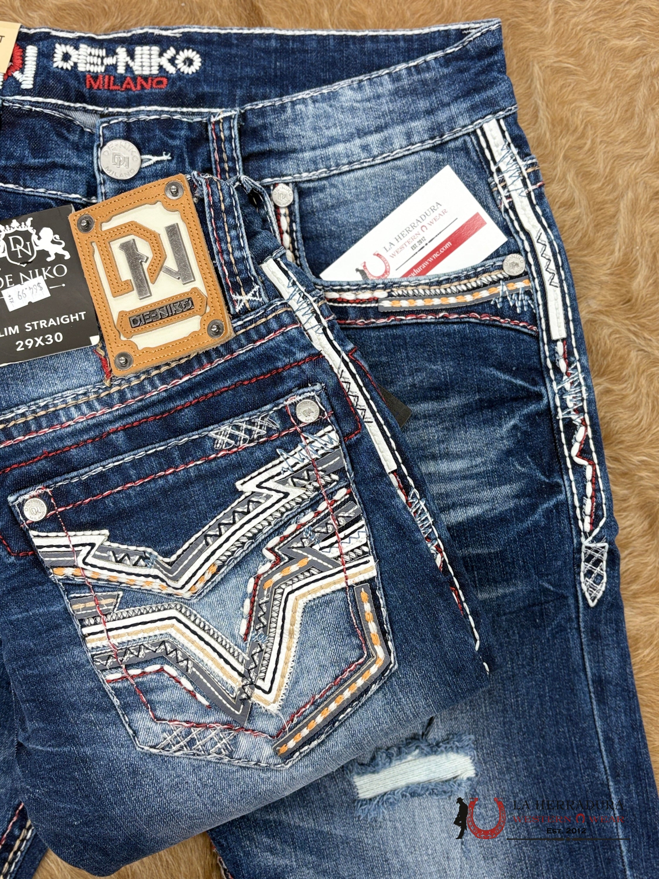 DE NIKO MENS JEANS SLIM STRAIGHT- DN-A005 ROPA HOMBRES