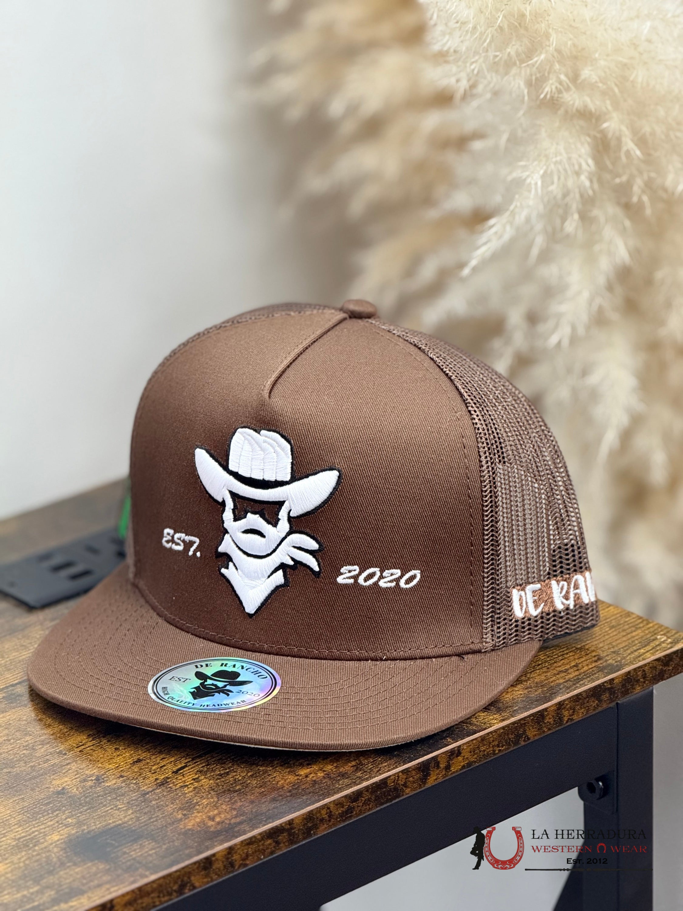 DE RANCHO BLACK Style 2010 CAFE con blanco HAT CAPS MENS GORRAS HOMBRES