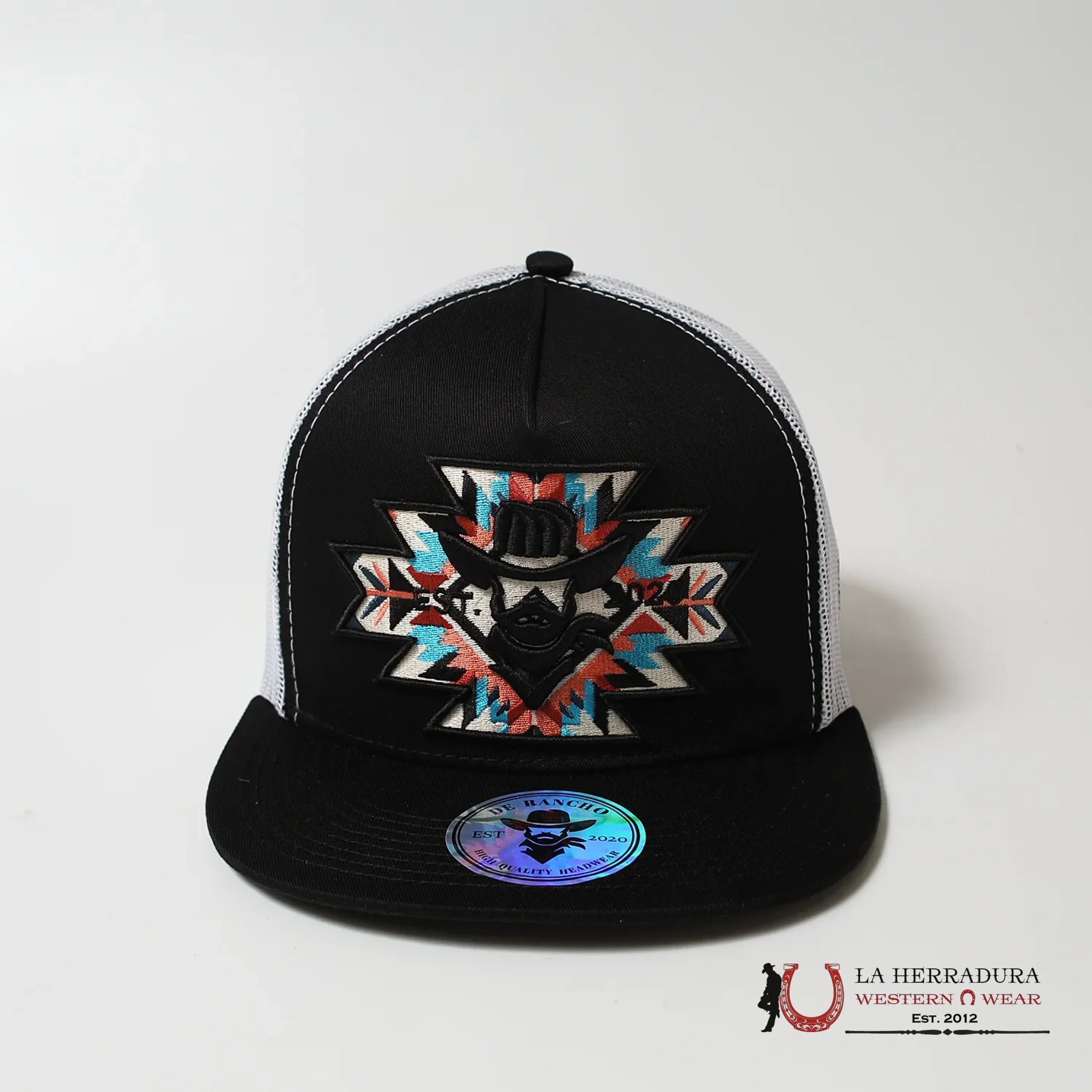 DE RANCHO BLACK Style 2011 blaco con negro hat CAPS MENS GORRAS HOMBRES