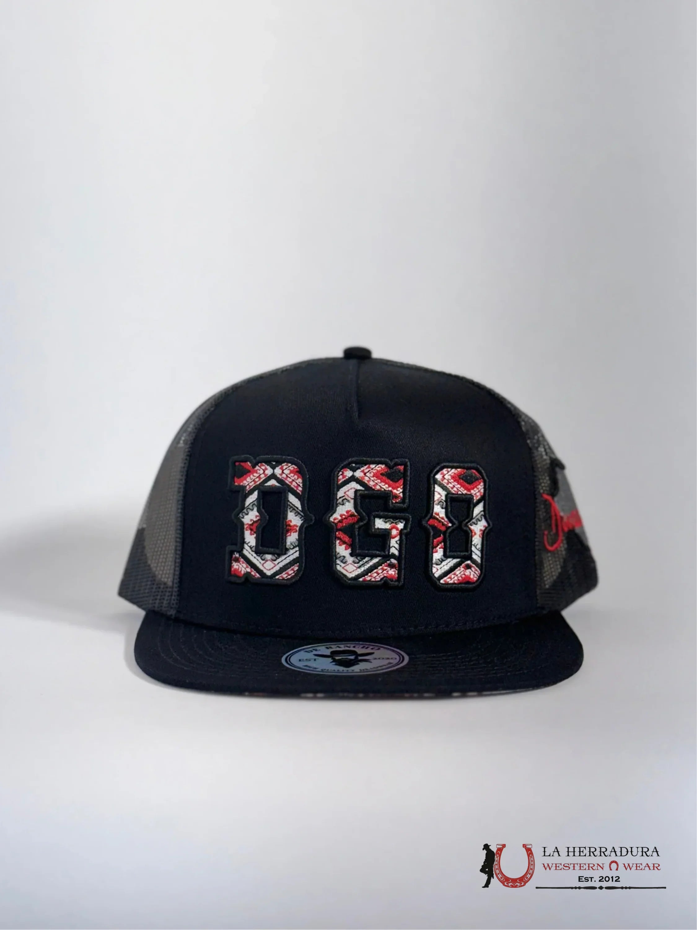 DE RANCHO BLACK Style 2019 DGO de negro con rojo HAT CAPS MENS GORRAS HOMBRES