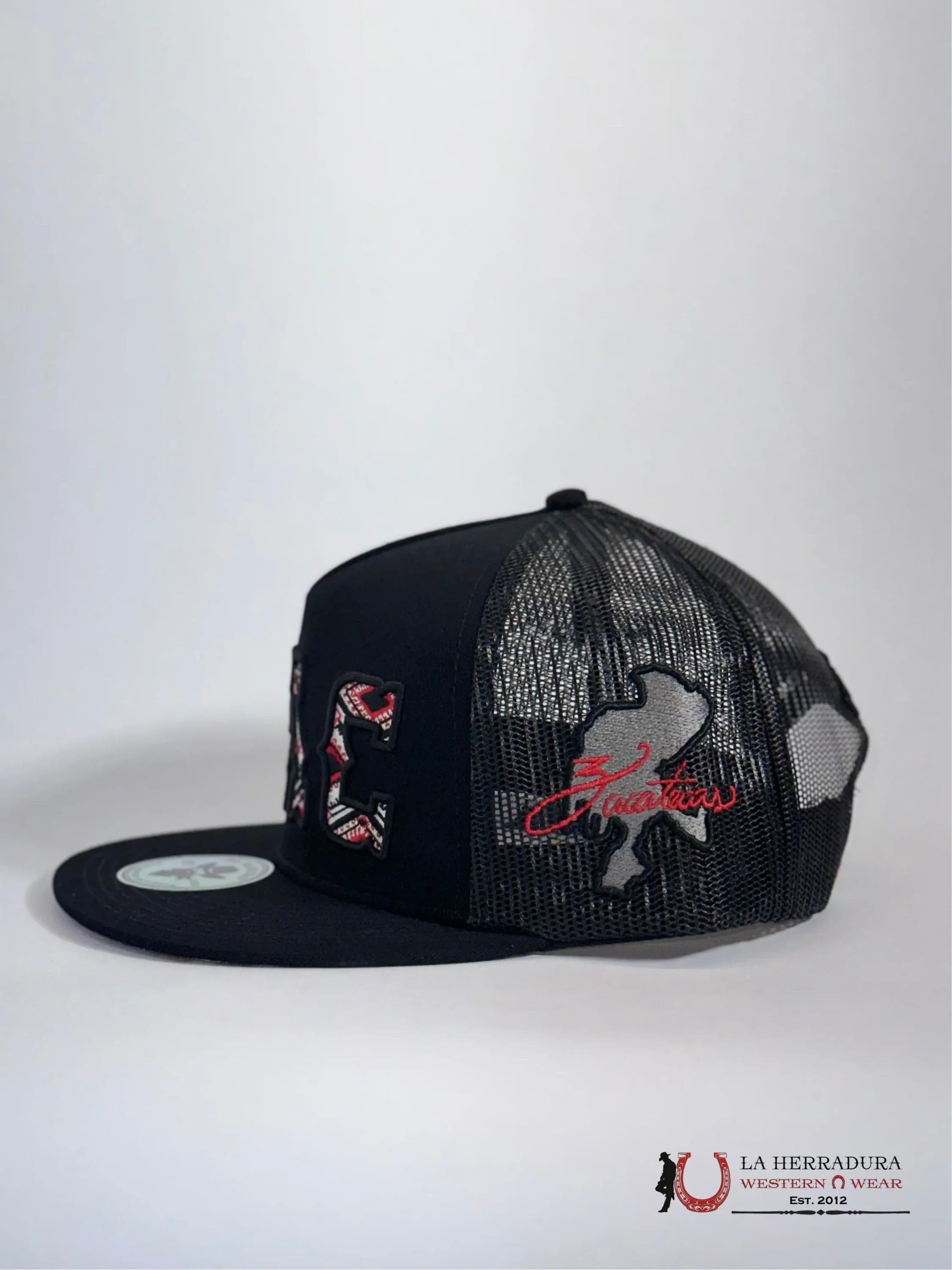 DE RANCHO BLACK Style 2020 ZAC de negro con rojo HAT CAPS MENS GORRAS HOMBRES