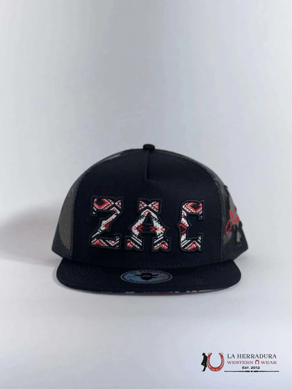 DE RANCHO BLACK Style 2020 ZAC de negro con rojo HAT