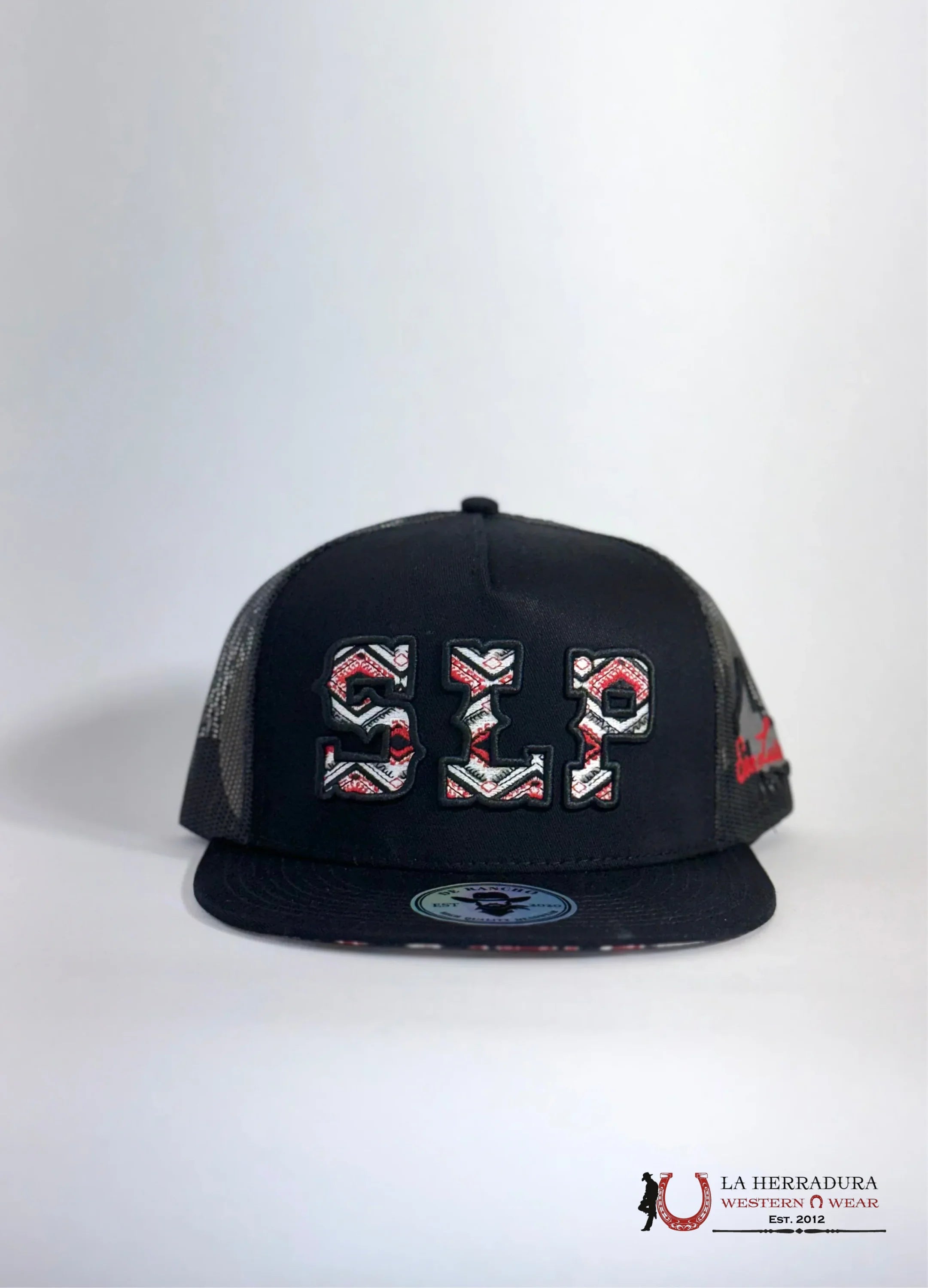DE RANCHO BLACK Style 2022 SLP de negro con rojo HAT CAPS MENS GORRAS HOMBRES