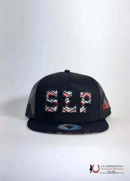 DE RANCHO BLACK Style 2022 SLP de negro con rojo HAT