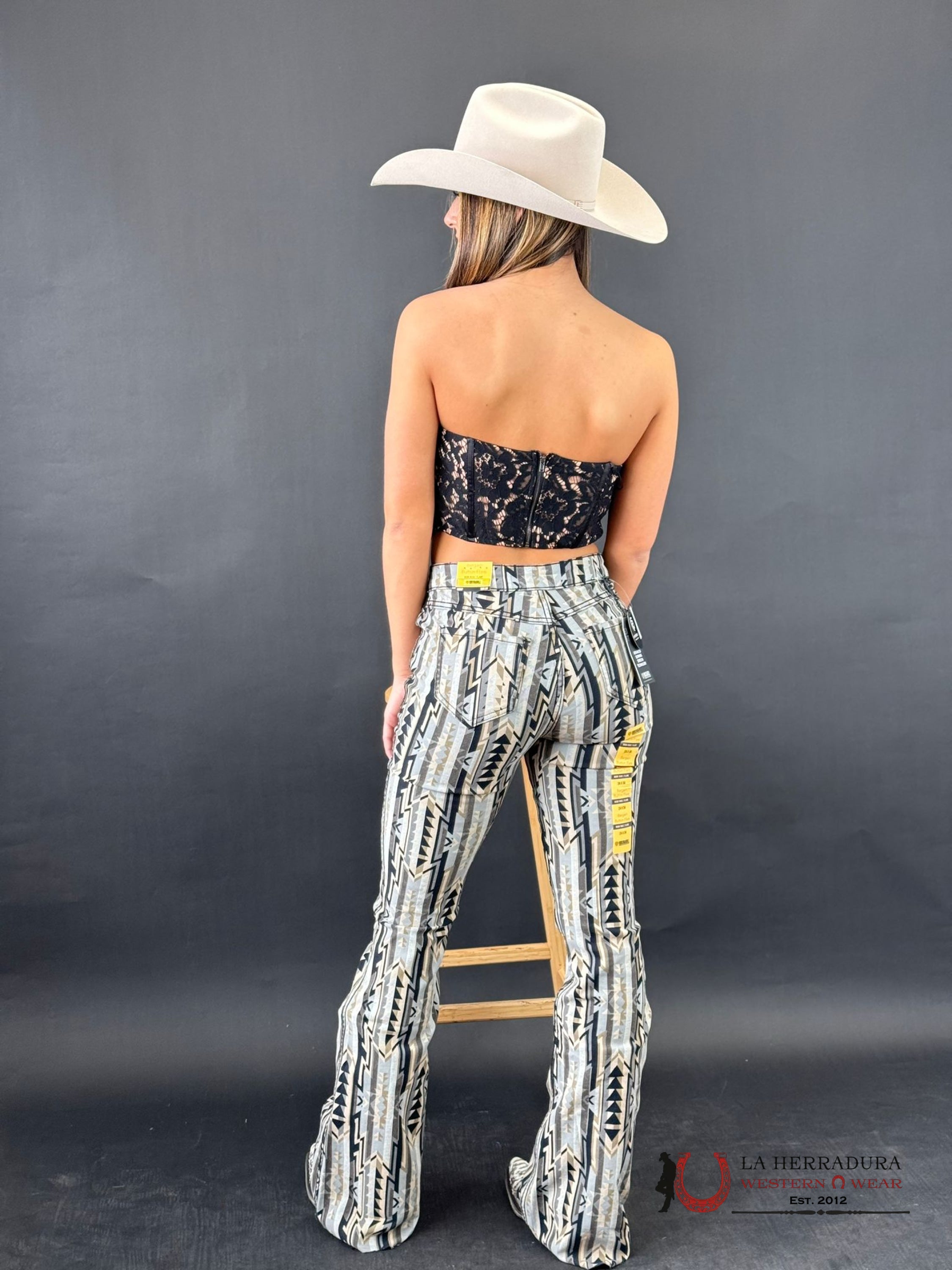 Do + Be Black Crystal Print Sheer Nude Corset Ropa Mujeres