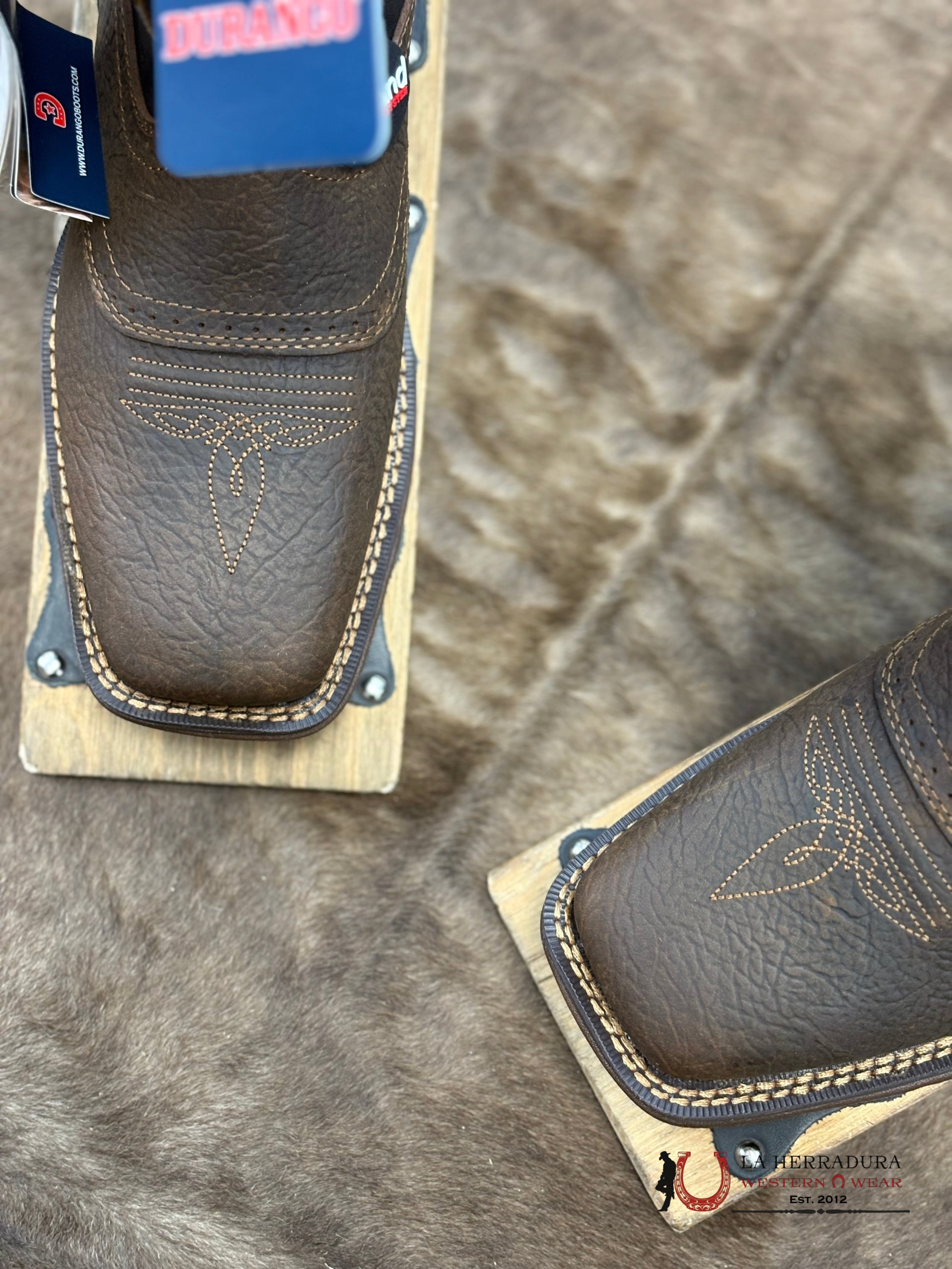 DURANGO Dark Brown With Yellow Stiching MEN WORK Boot - DDB0499